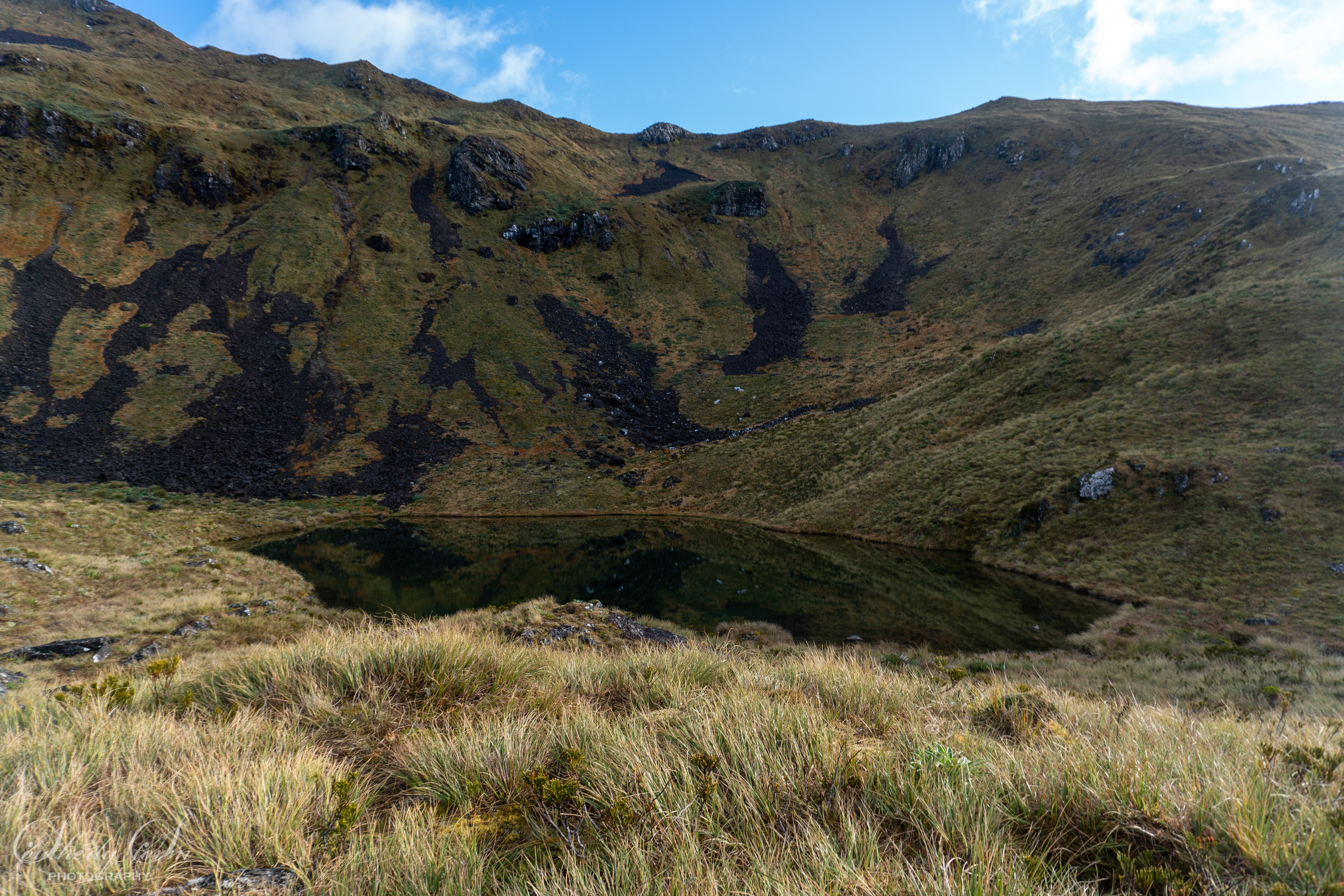 Large tarn in tussock