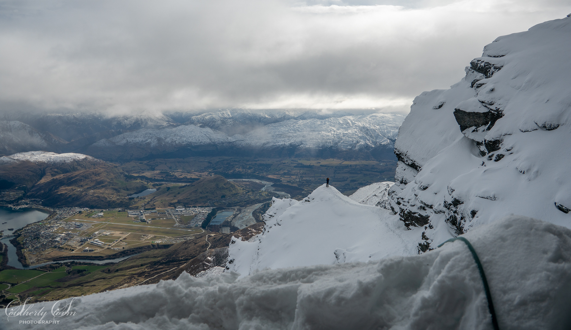 Climber on the West Face of the Remarkables