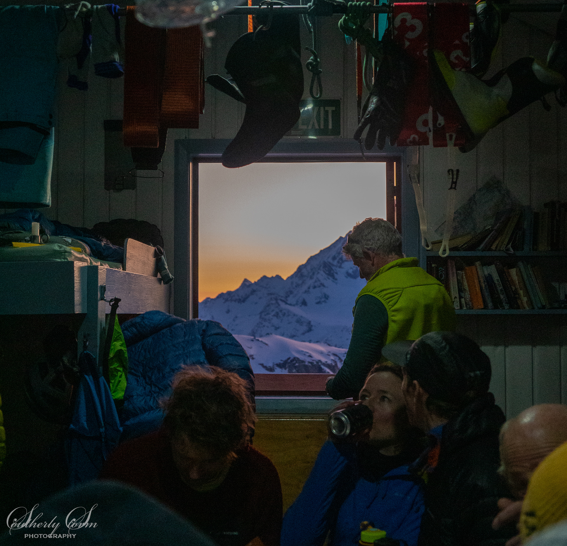 Looking out from Tasman Saddle Hut