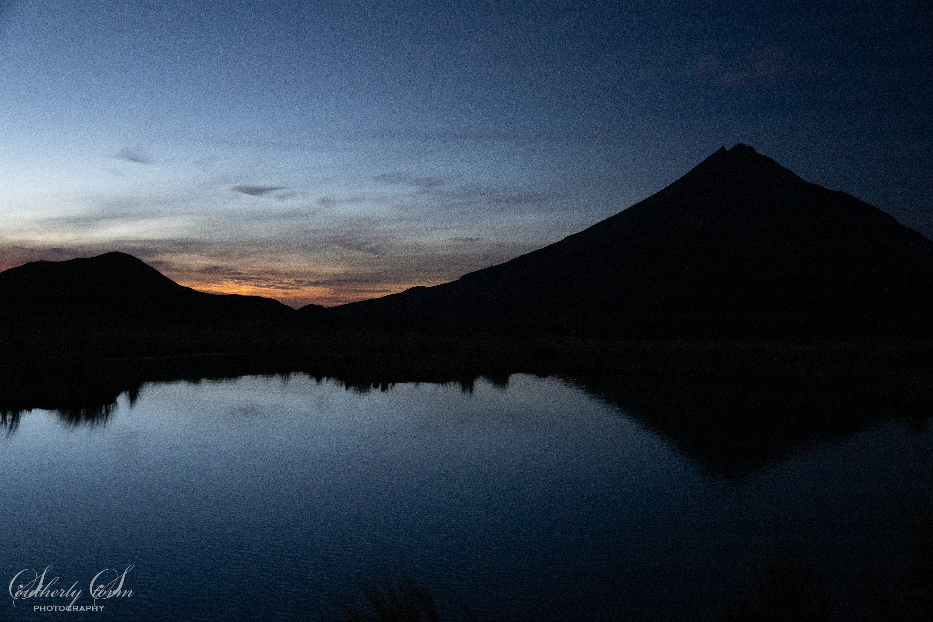 Mt Taranaki and Pouakai Tarn at dawn