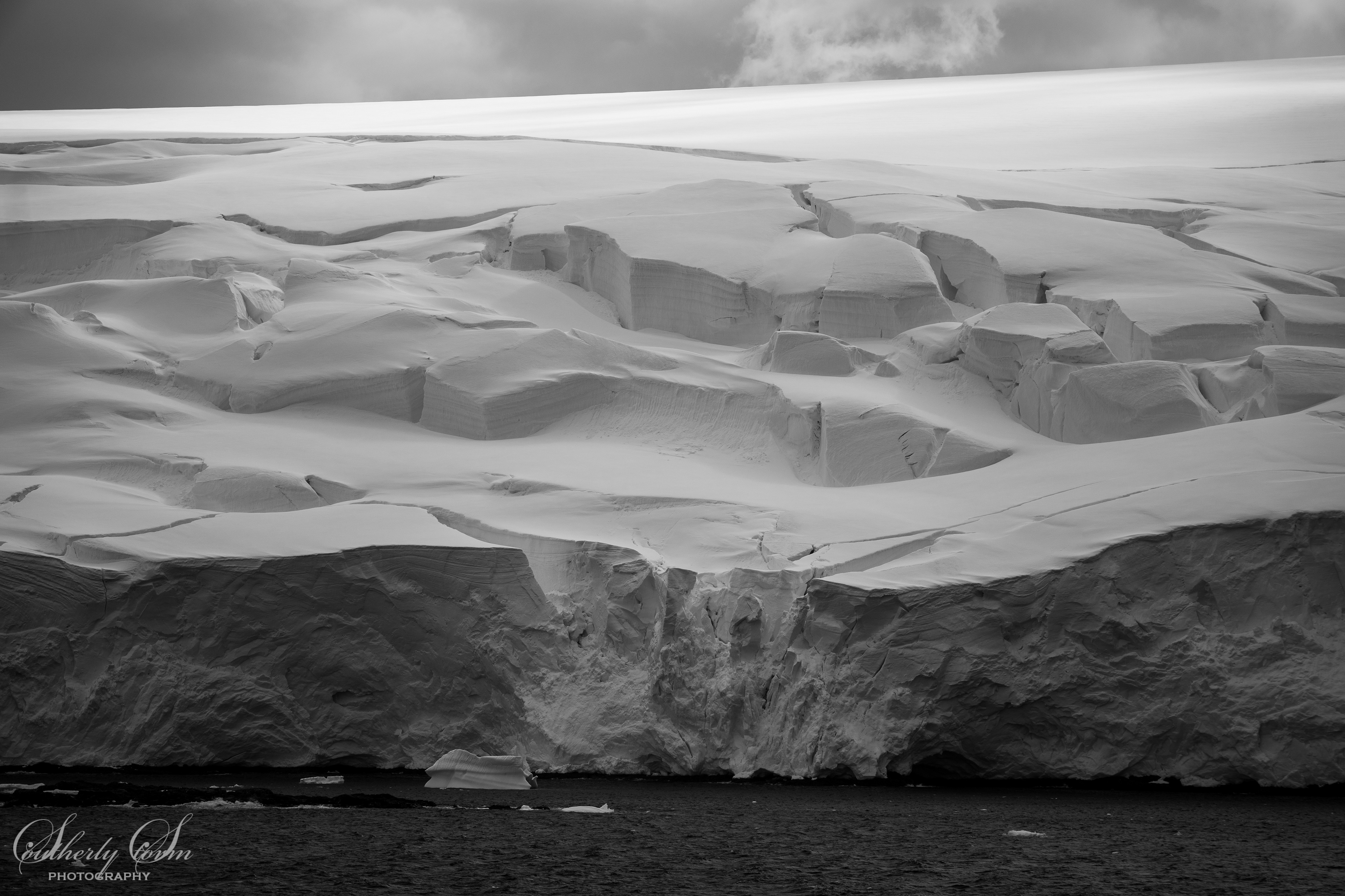 Black and while glacier