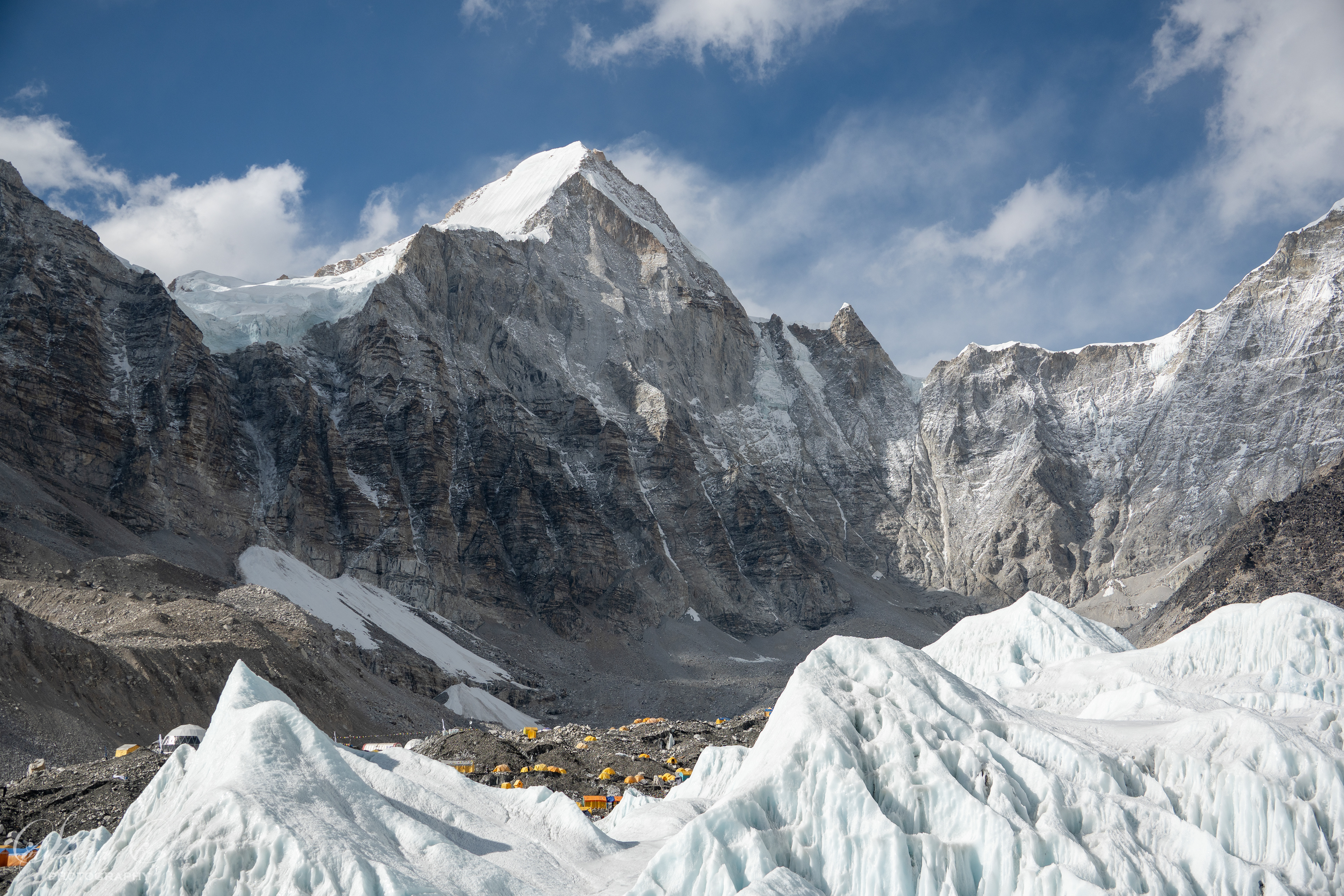 Everest base camp on the Khumbu glacier