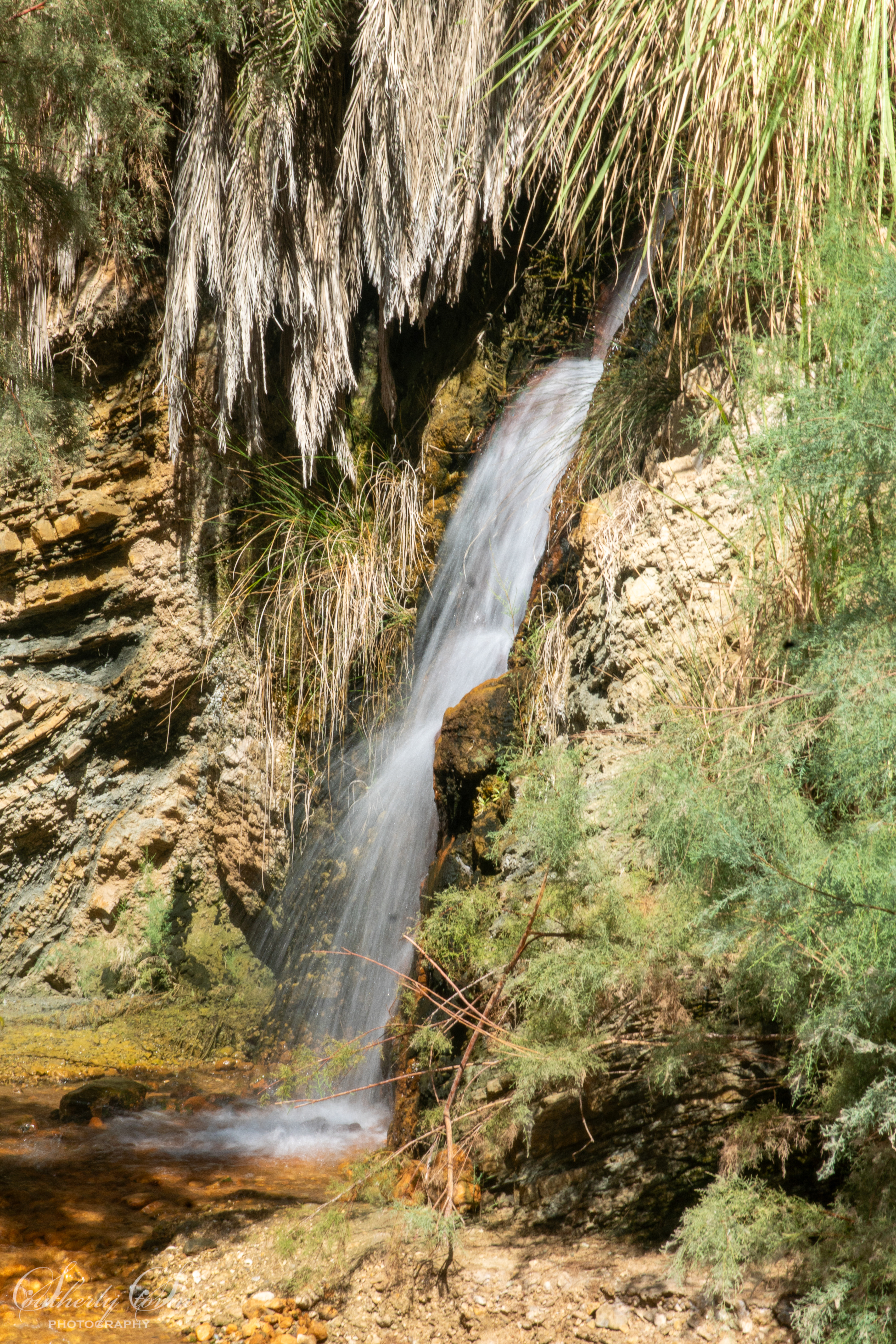 Hot Waterfall in a wadi in Jordan