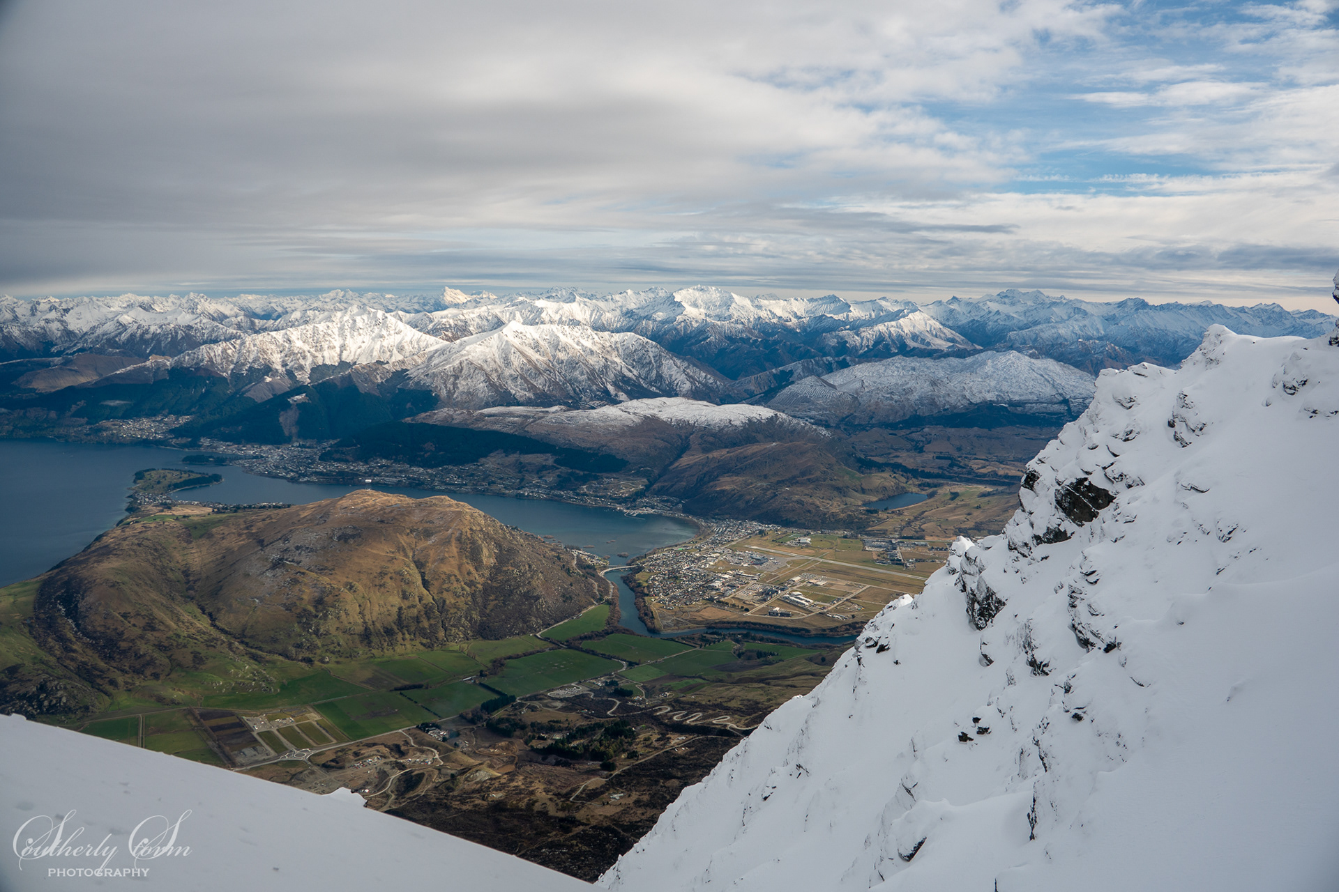 View of Queenstown from the West face of the Remarkables