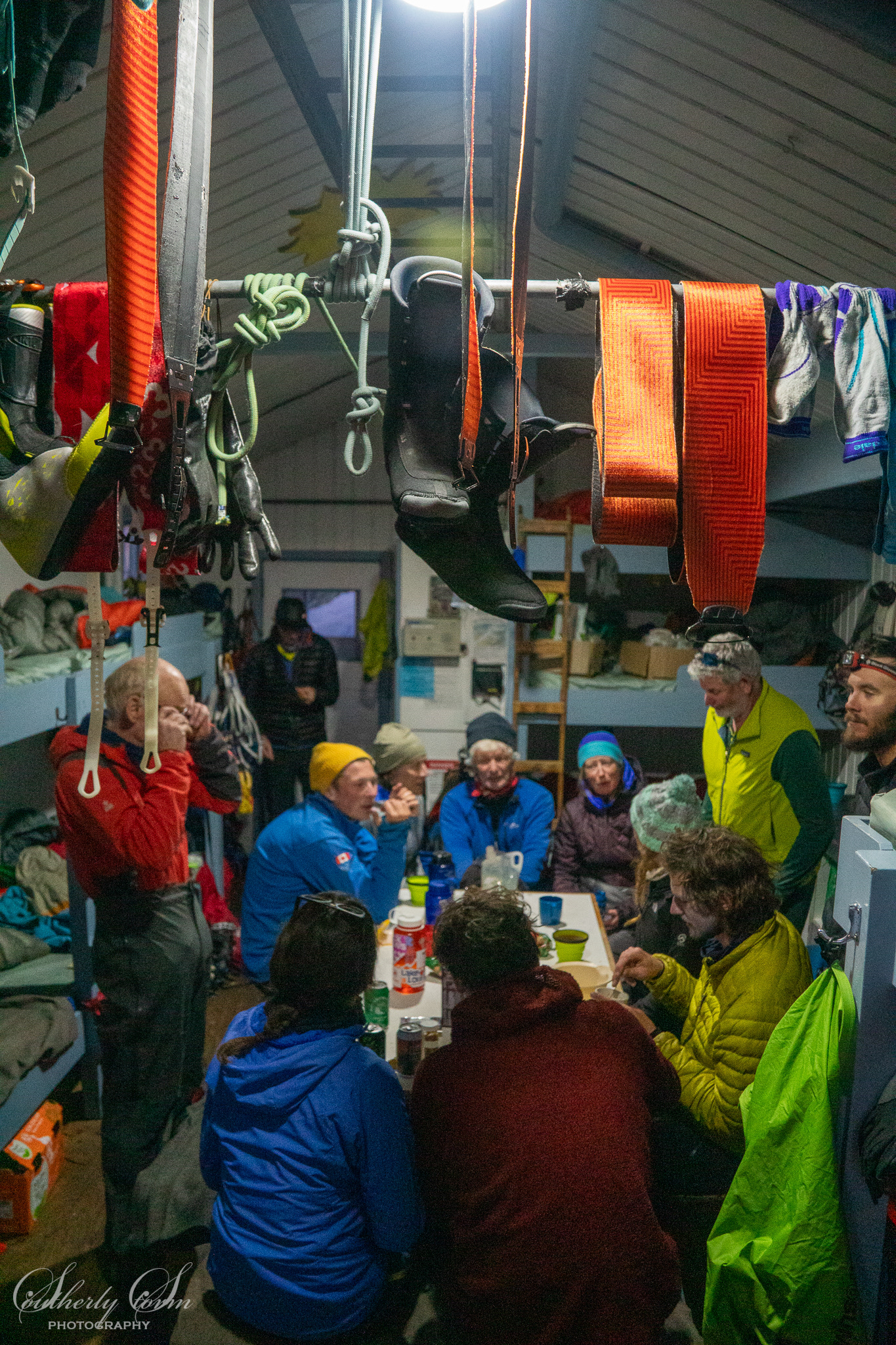 Inside Tasman Saddle Hut