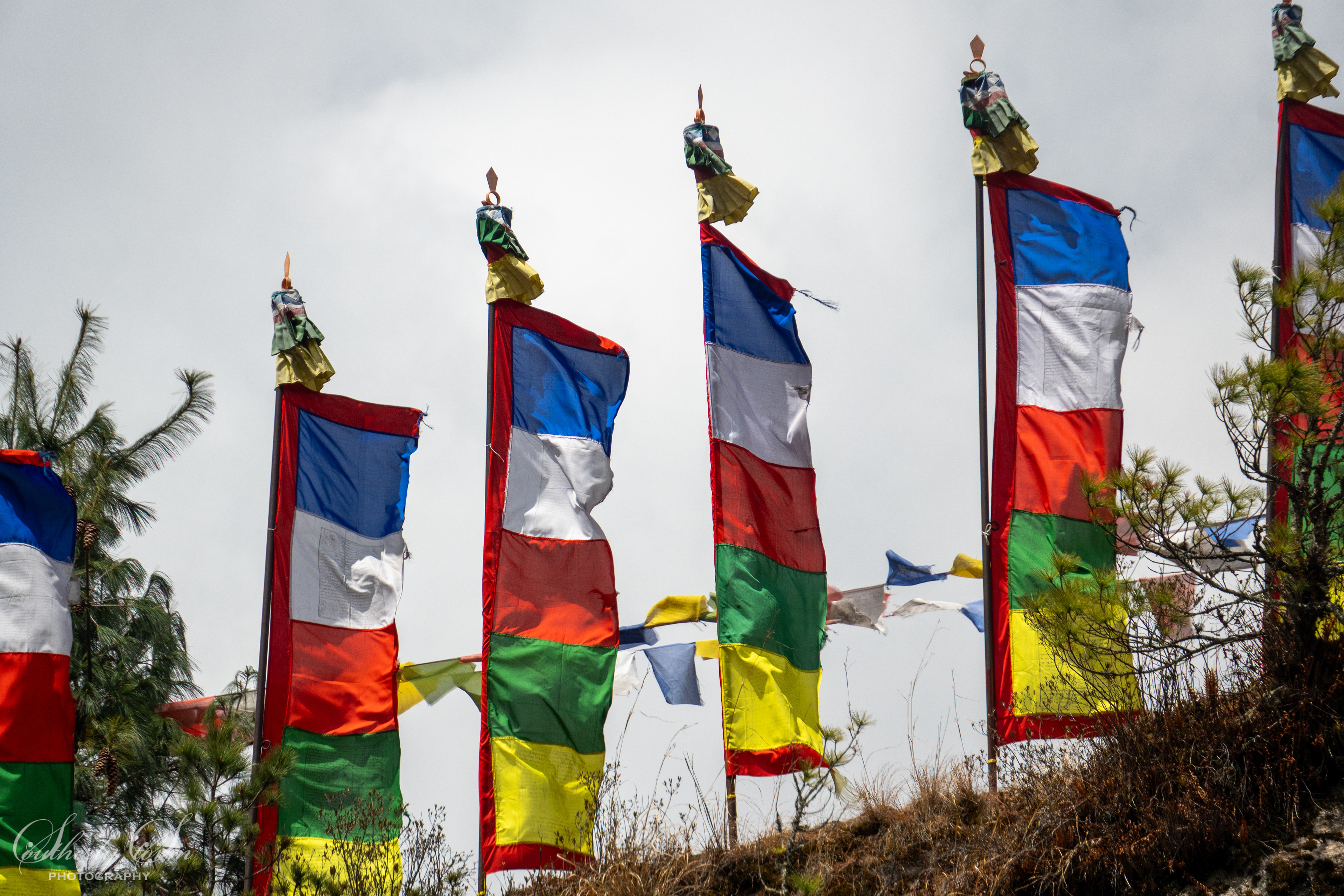 Monastery prayer flags