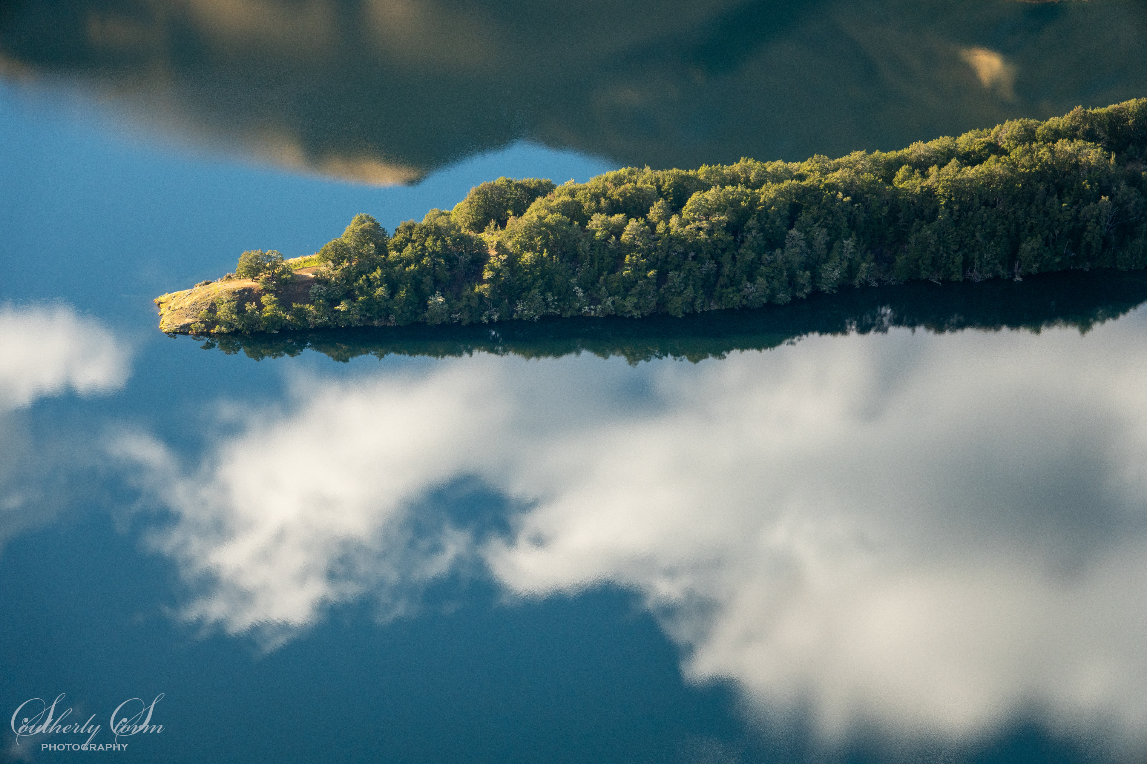 Moke Lake reflecting the sky
