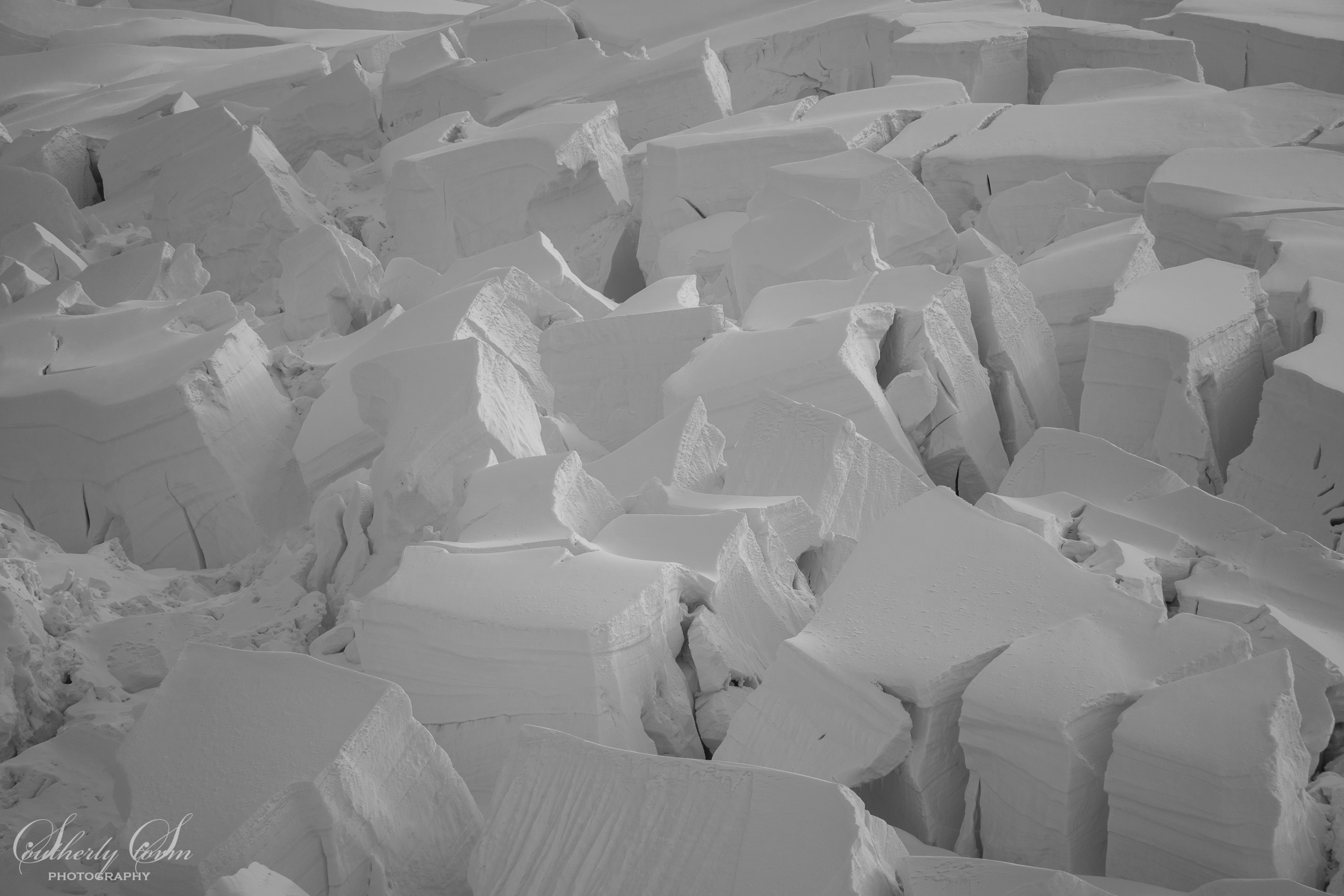 Black and white glacier textures