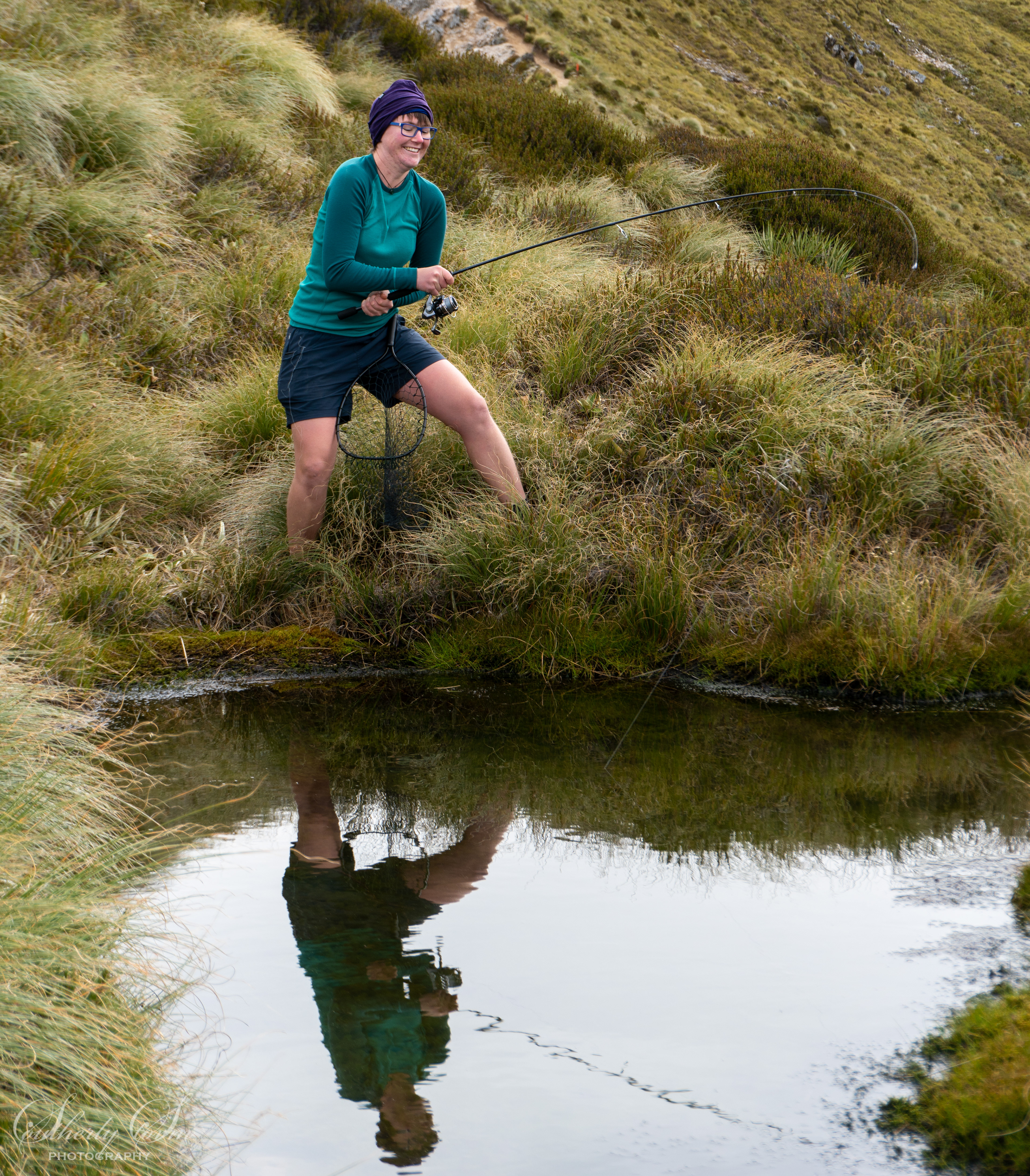 Fishing in an alpine tarn, something on the line