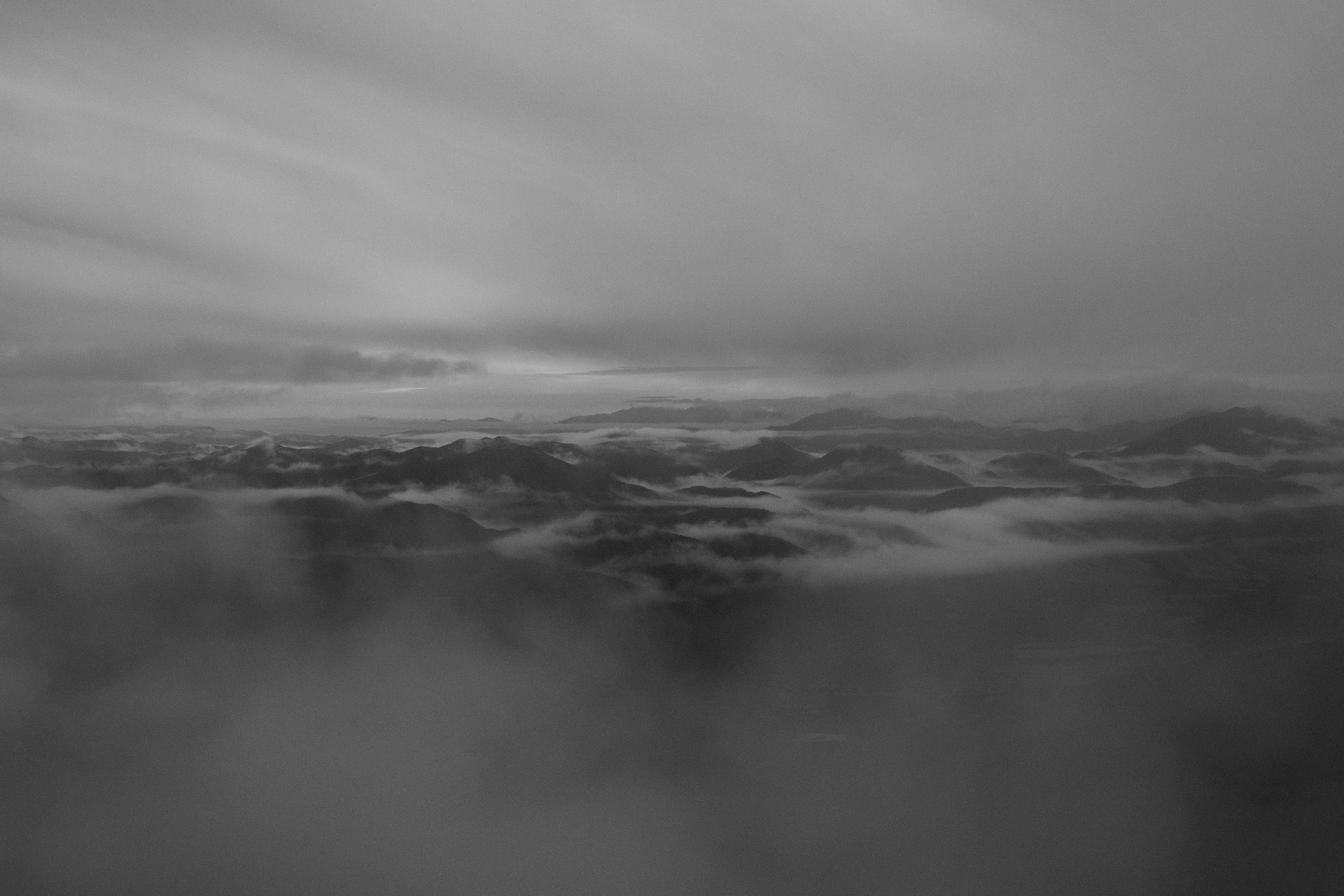 Southernalps and clouds greyscale