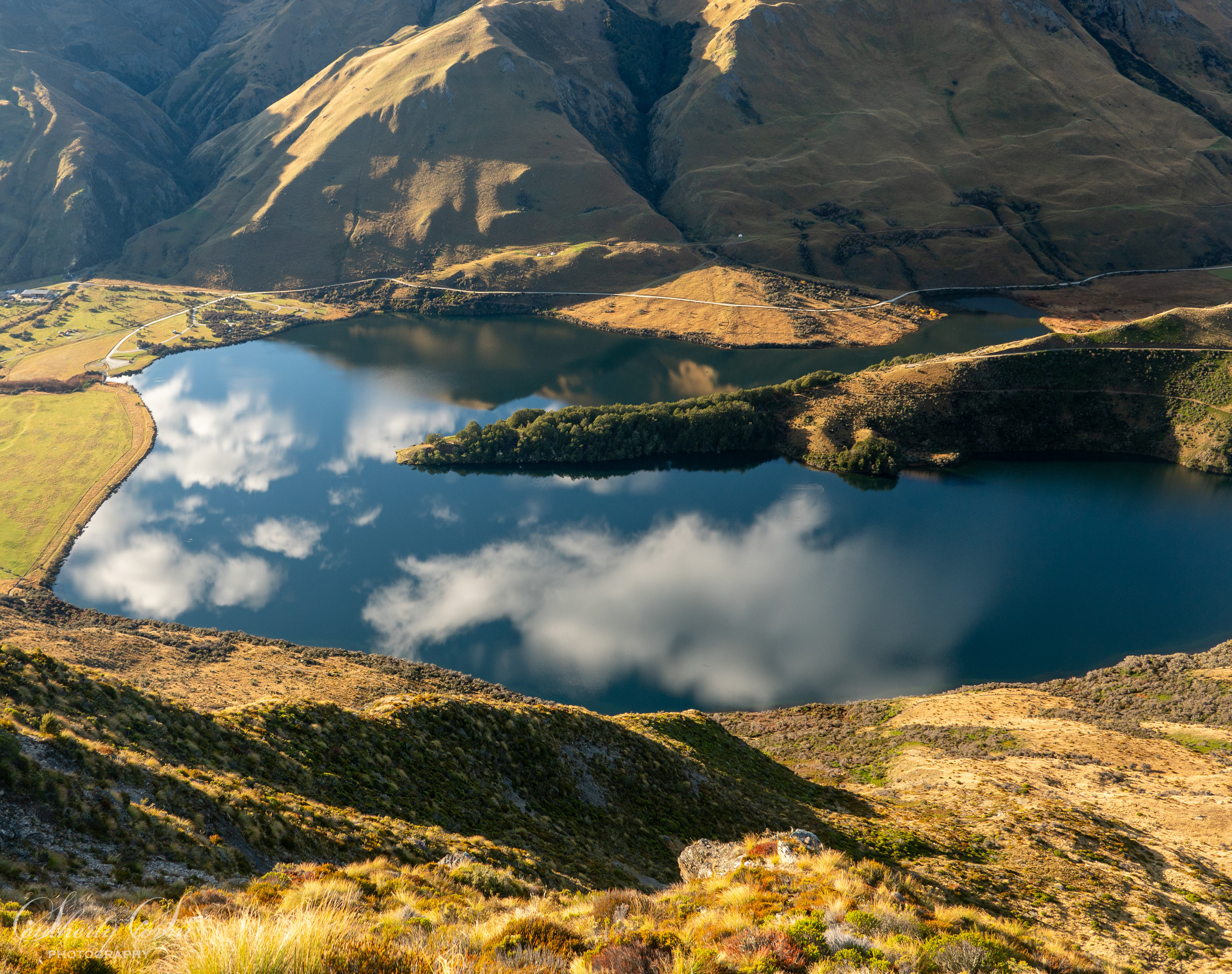 Moke Lake reflecting the sky