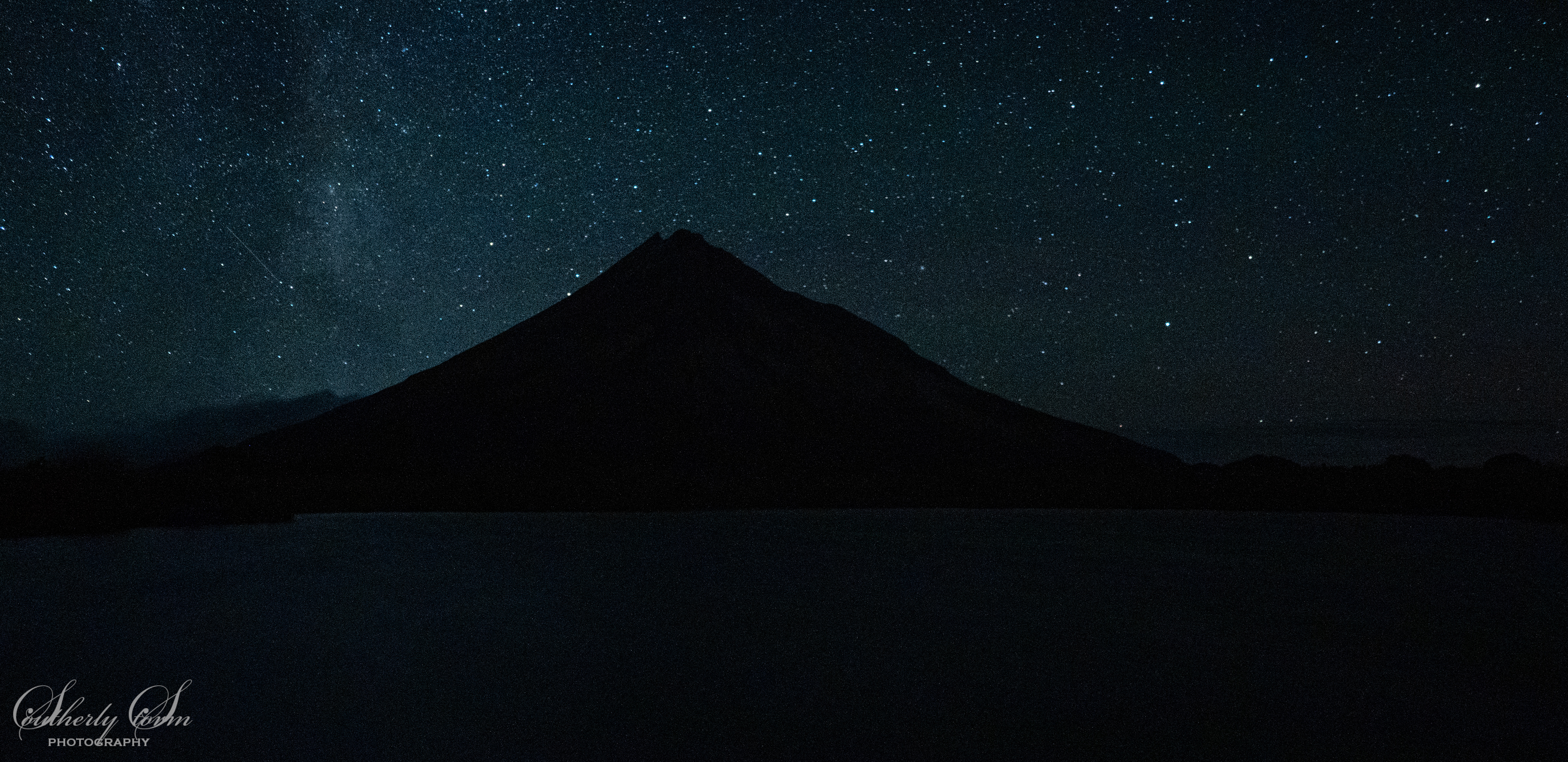 Mt Taranaki and the starry night