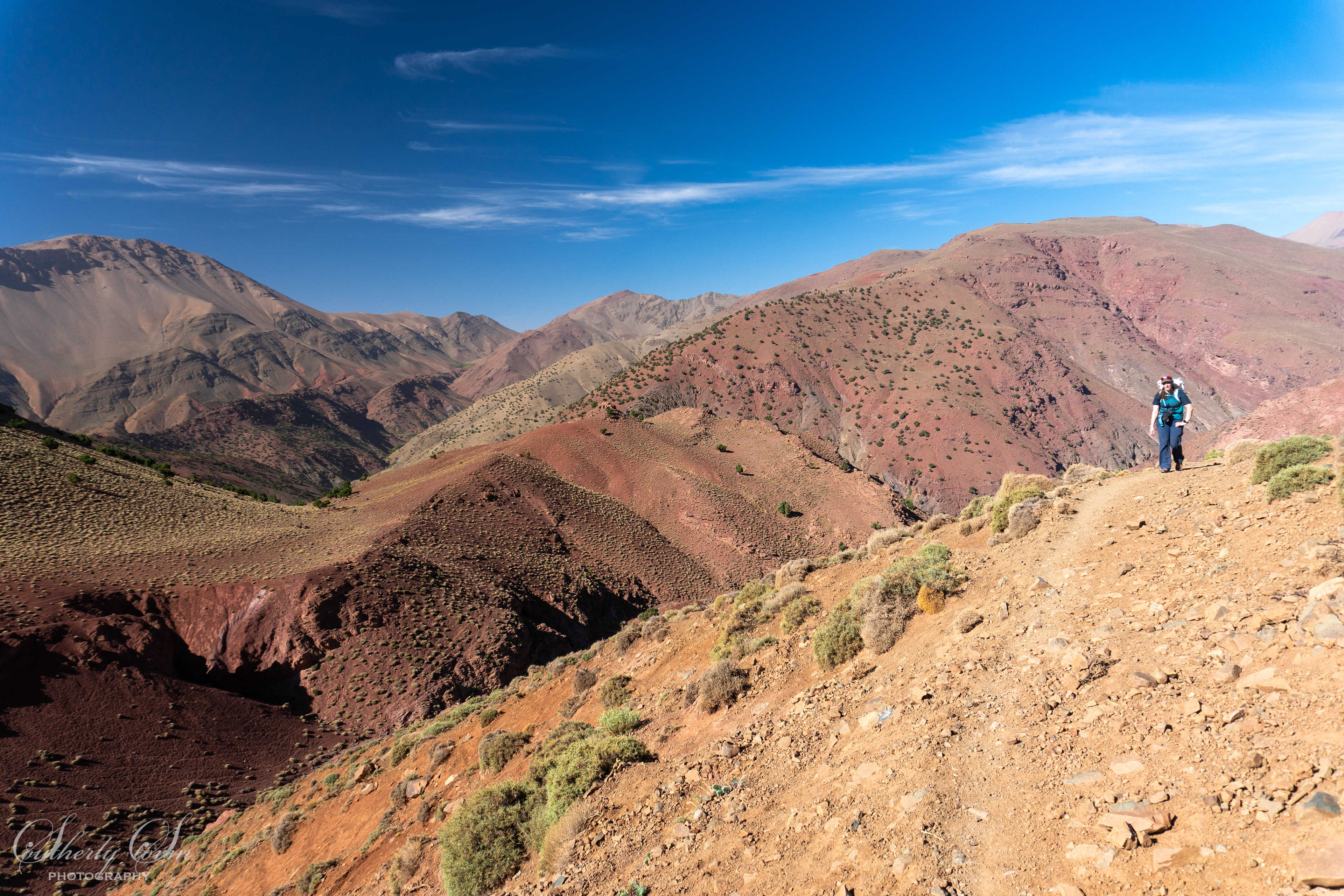 Red hills of the Atlas mountains in Morocco