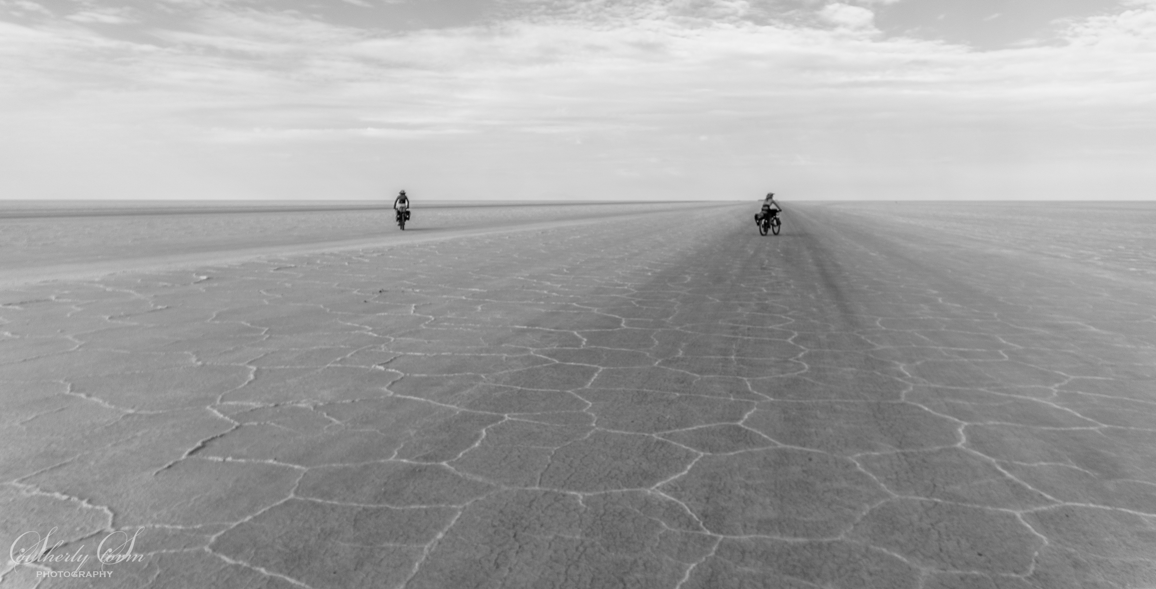 Biking on the salt-flats