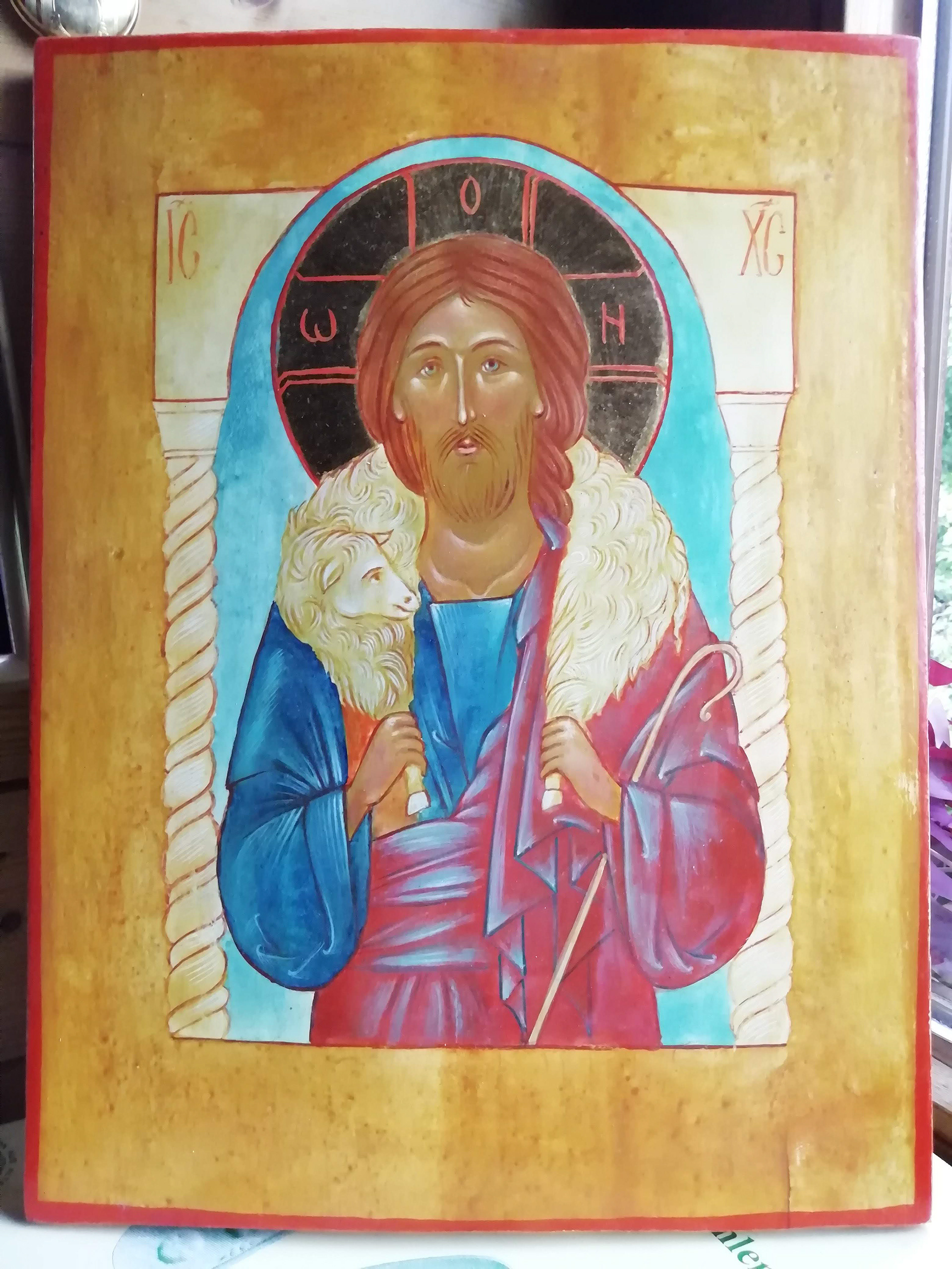 Jesus Christus, der gute Hirte. Der HERR ist mein Hirte, mir wird nichts mangeln. 27,5 x 36 cm