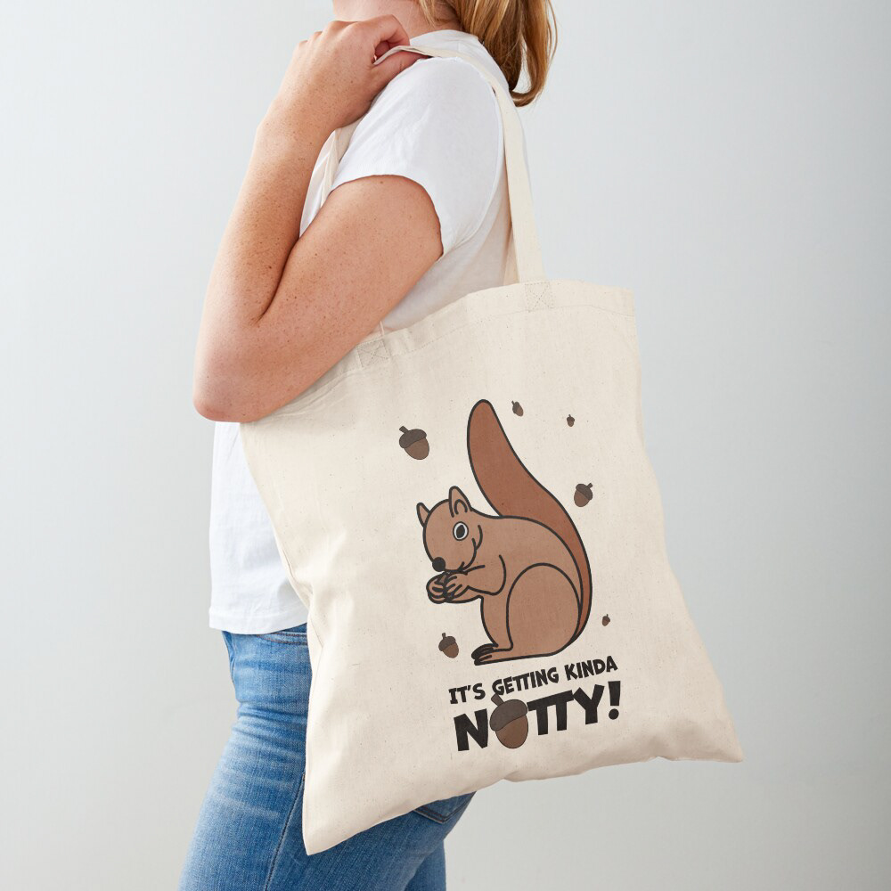 Squirrel Illustration Cotton Tote Bag