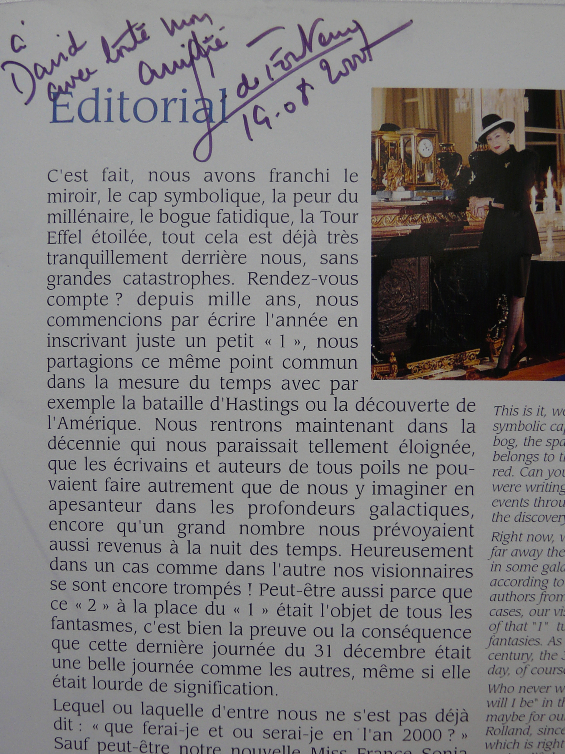 Chère Geneviève, je garde un souvenir pérenne de notre agréable rencontre de ce jour à RFO Paris