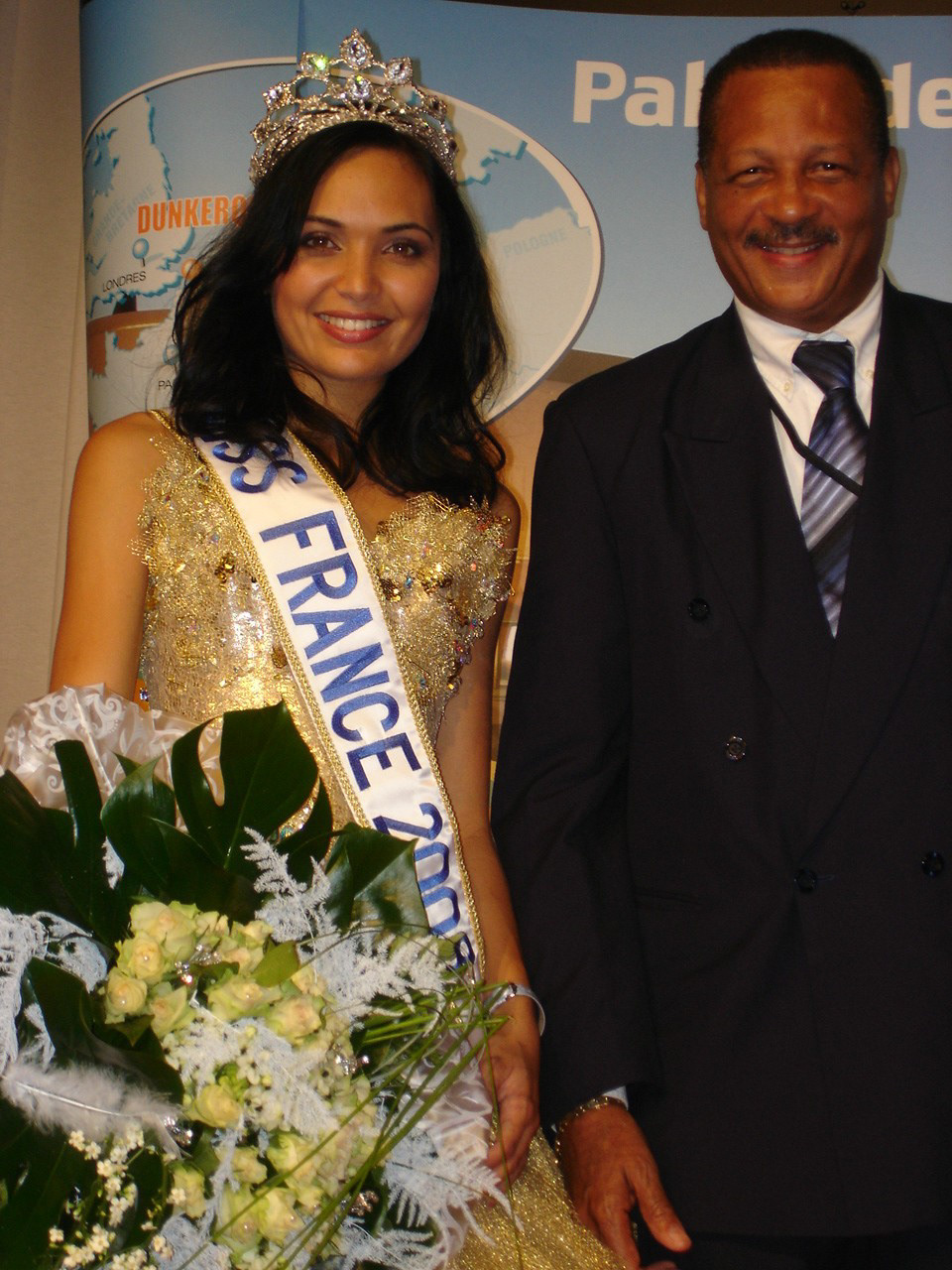 Valérie Bègue Miss France 2008 et René Joachim, président du Comité Miss France Martinique