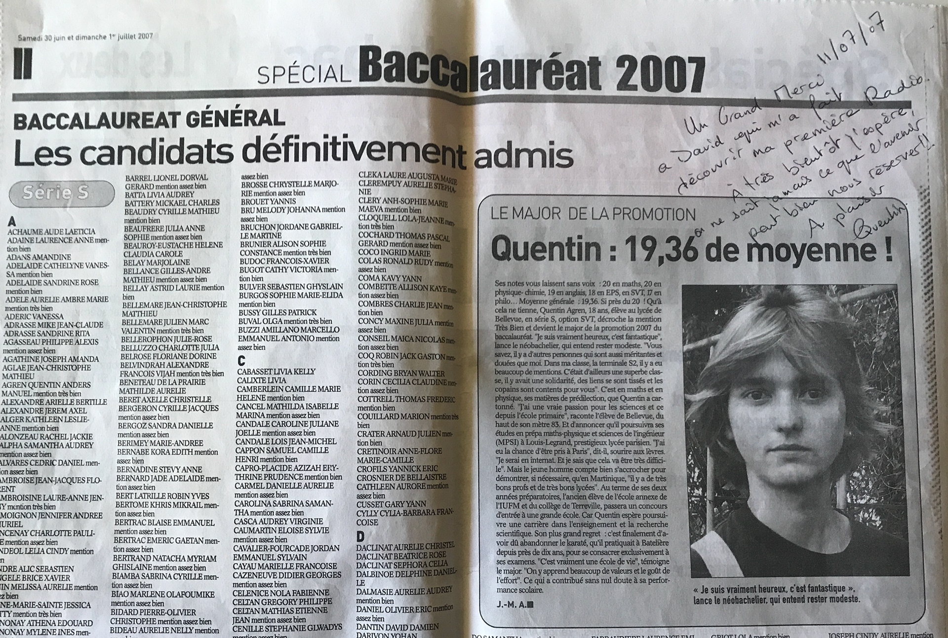 Chouette souvenir pour mon jeune invité Quentin Agren que sa première interview Media. Il est depuis titulaire d’un Master en Architecture de l’Information