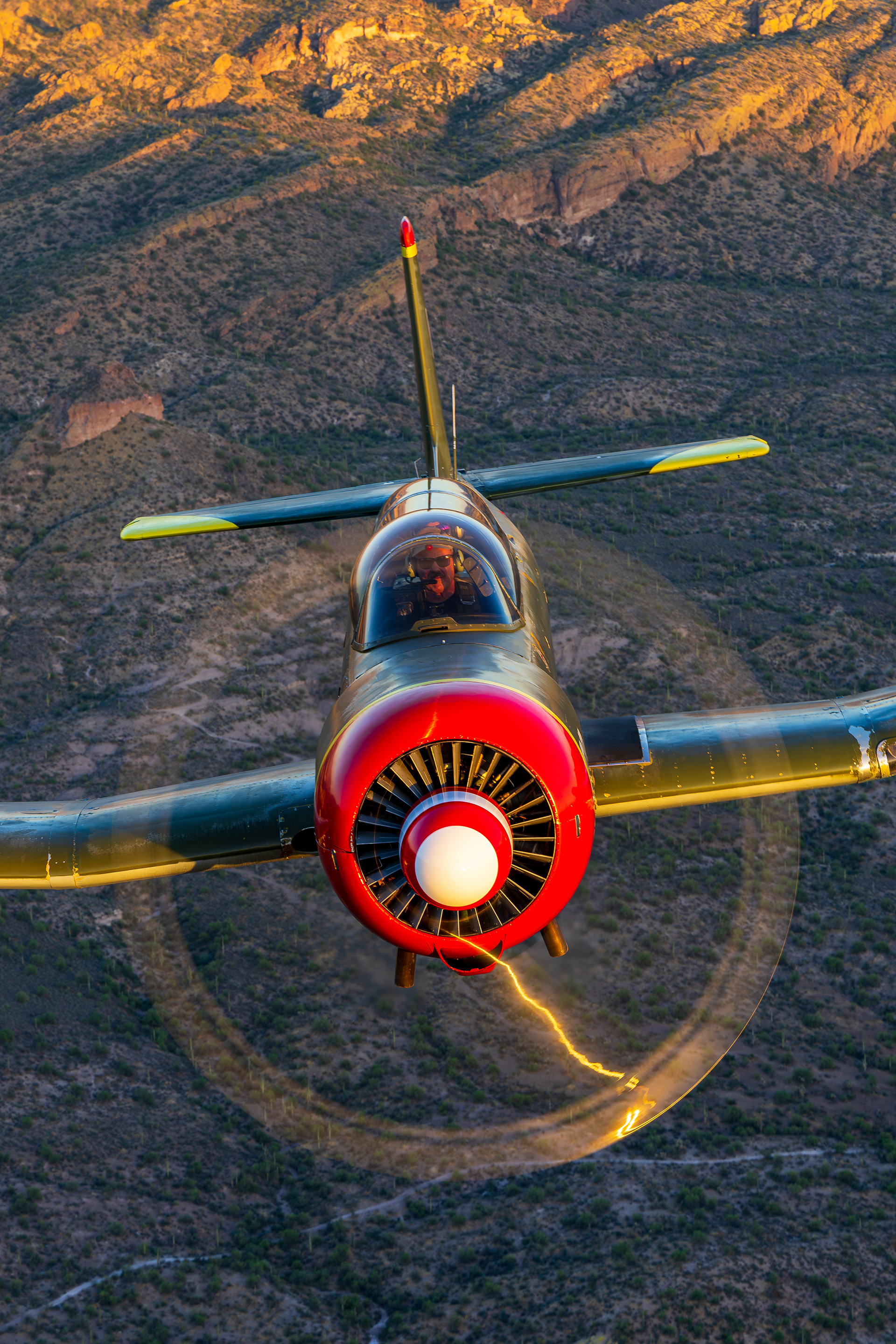 N469WT NANCHANG CHINA CJ-6A air to air over the Superstition Mountains Arizona