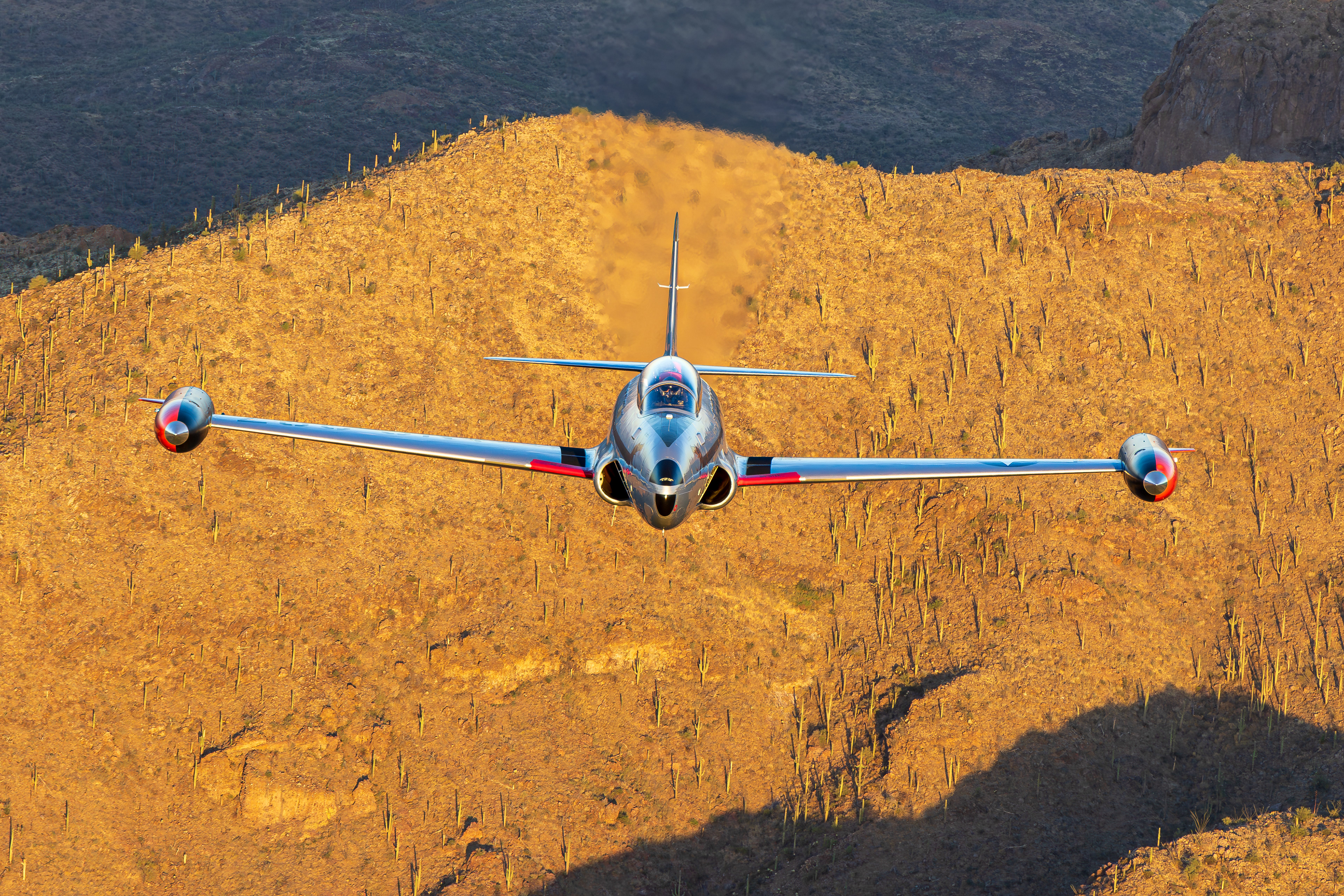 N161AZ Canadair CT-133 Silver Star Arizona Air National Guard air to air over the Superstition Mountains Arizona