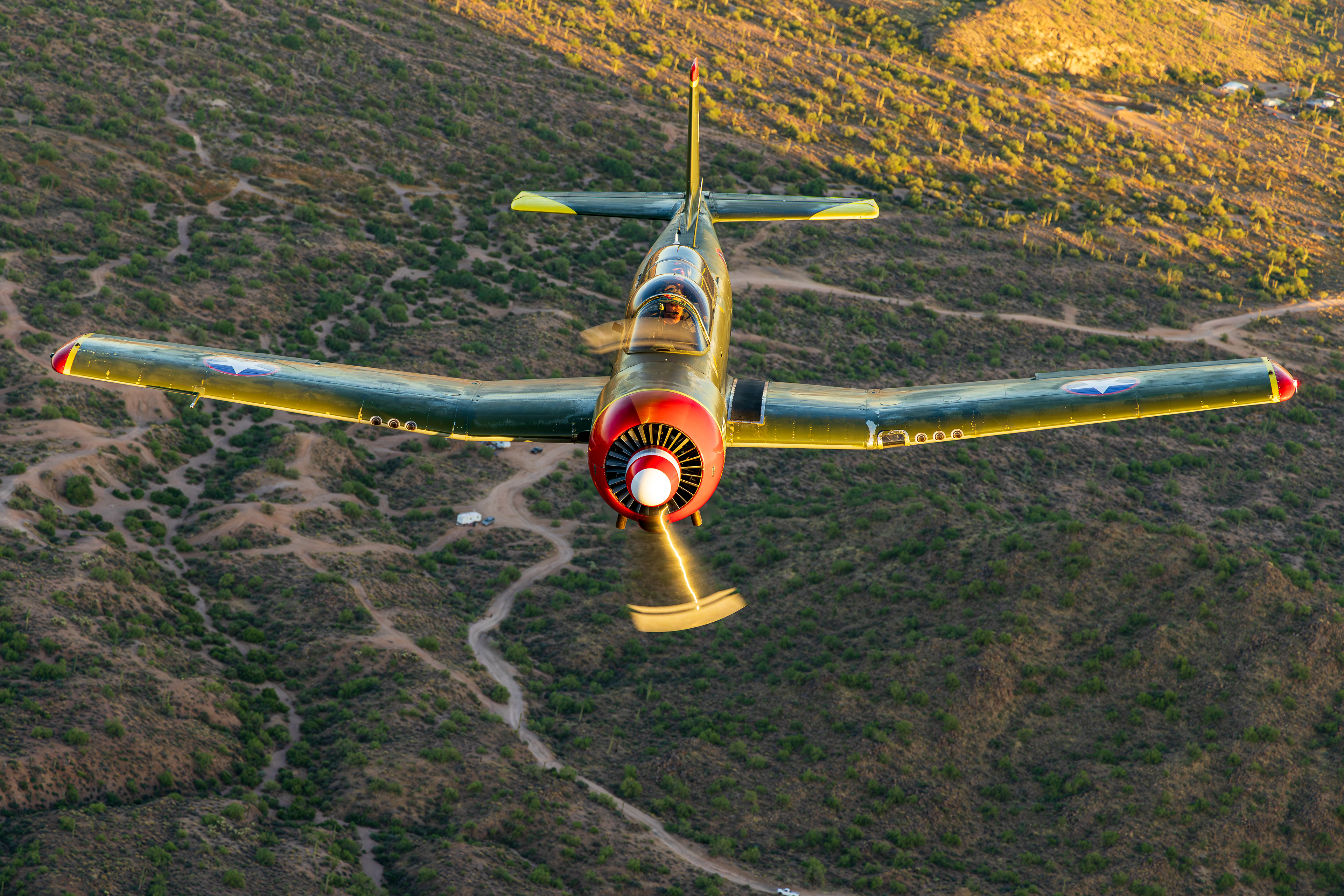 N469WT NANCHANG CHINA CJ-6A air to air over the Superstition Mountains Arizona