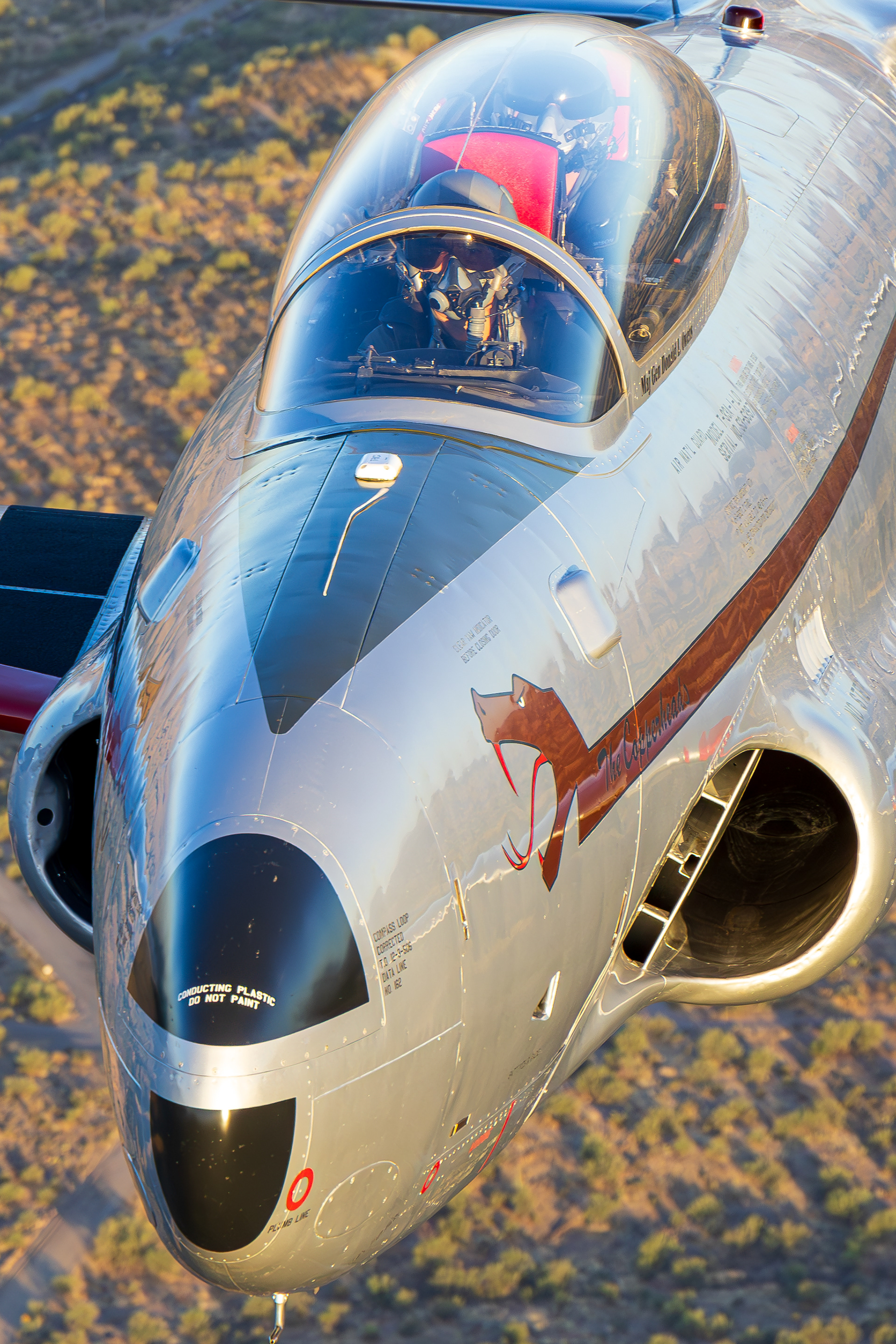 N161AZ Canadair CT-133 Silver Star Arizona Air National Guard air to air over the Superstition Mountains Arizona