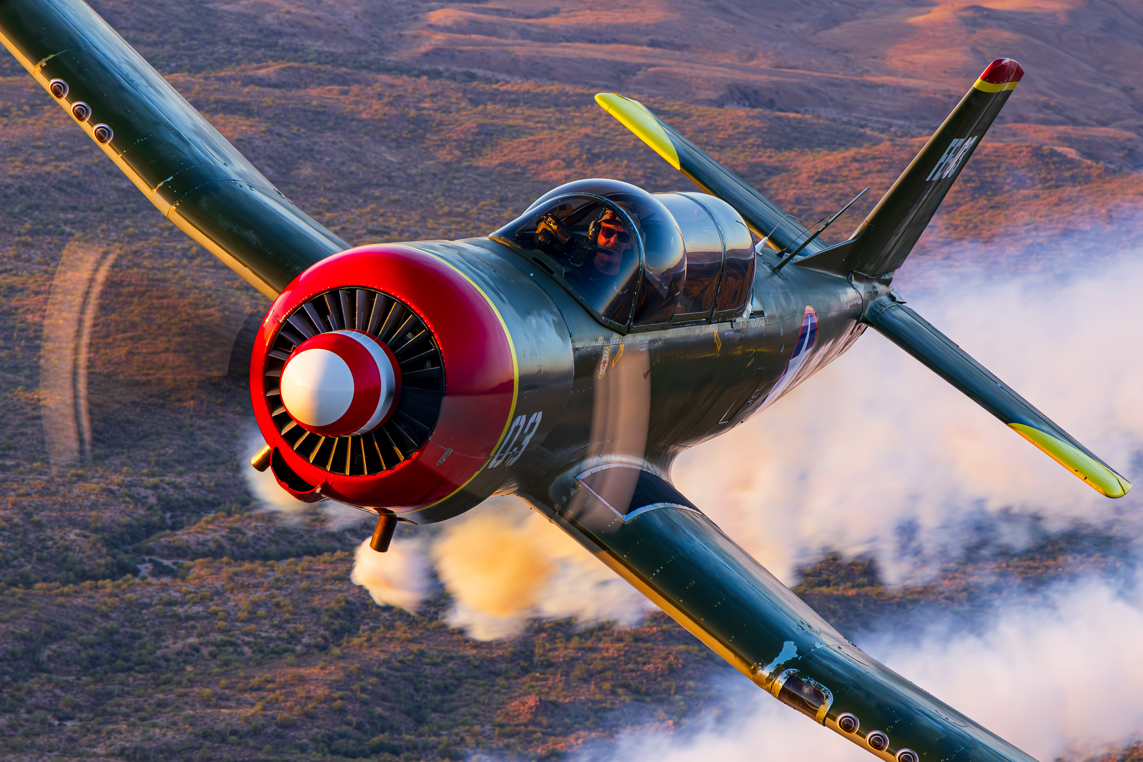 N469WT NANCHANG CHINA CJ-6A air to air over the Superstition Mountains Arizona