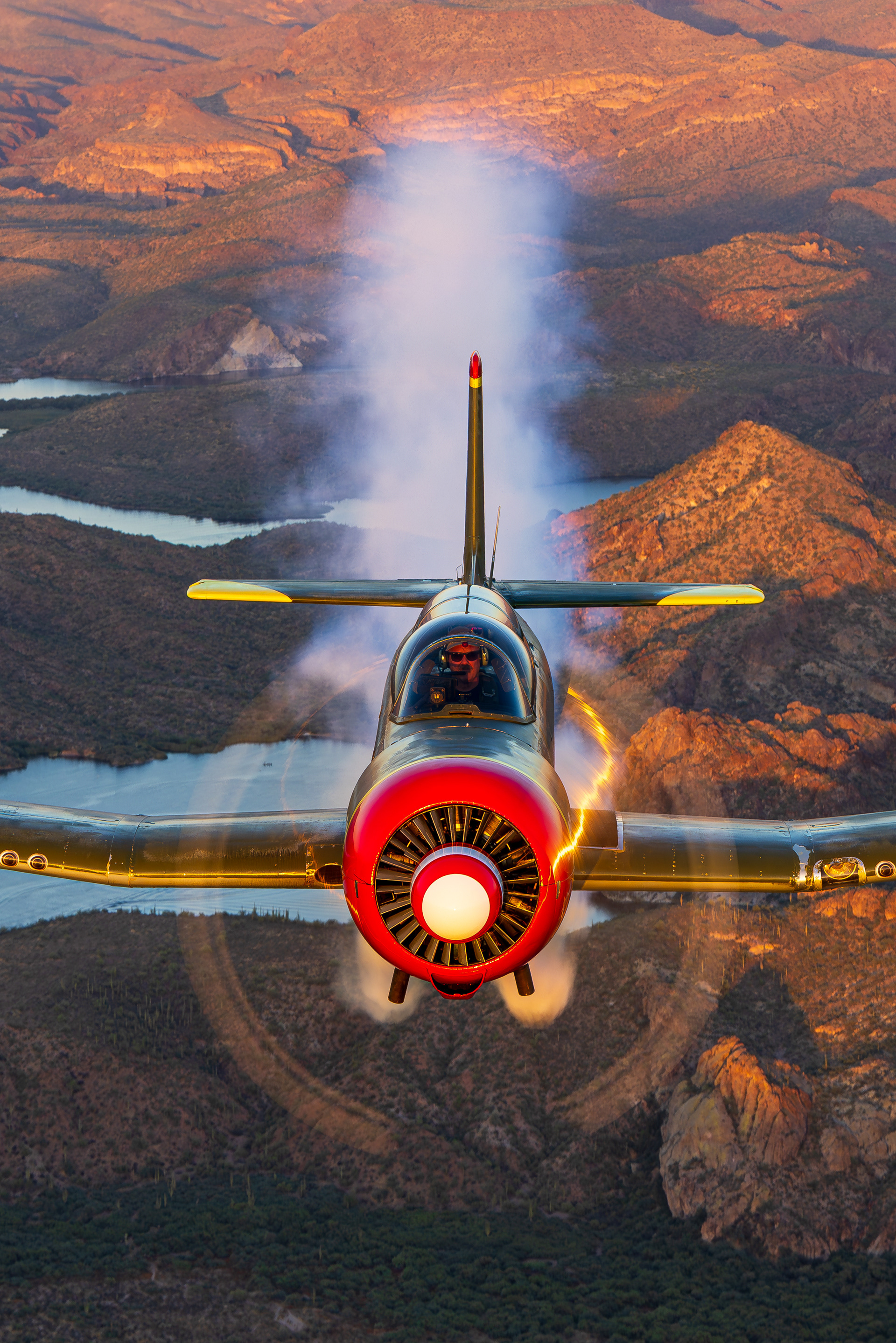 N469WT NANCHANG CHINA CJ-6A air to air over the Superstition Mountains Arizona