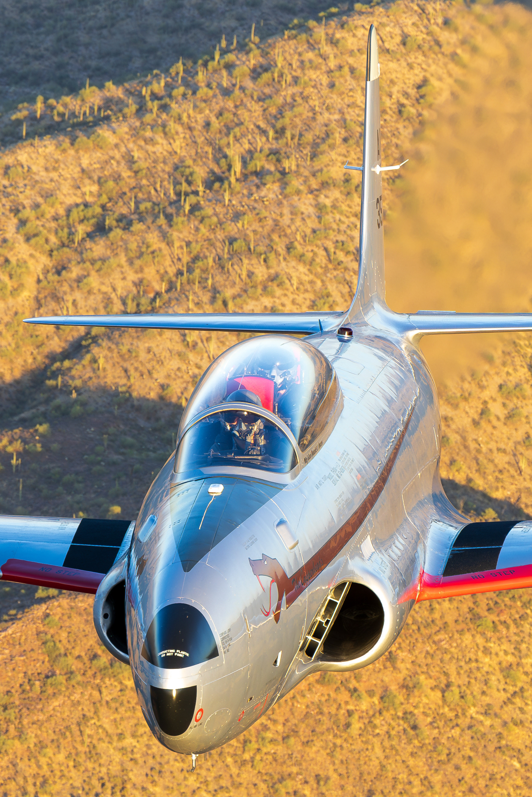 N161AZ Canadair CT-133 Silver Star Arizona Air National Guard air to air over the Superstition Mountains Arizona