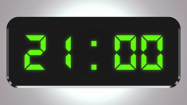 'Digital clock with green display'