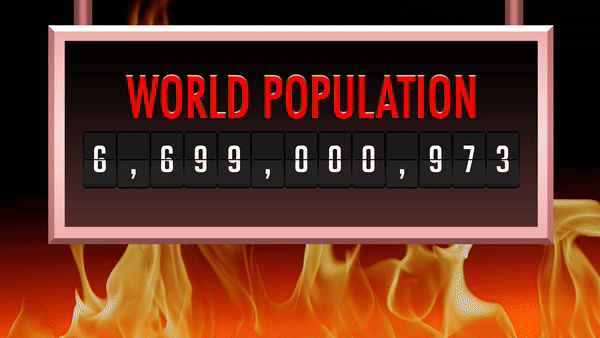 'World Population counter rapidly decreases'