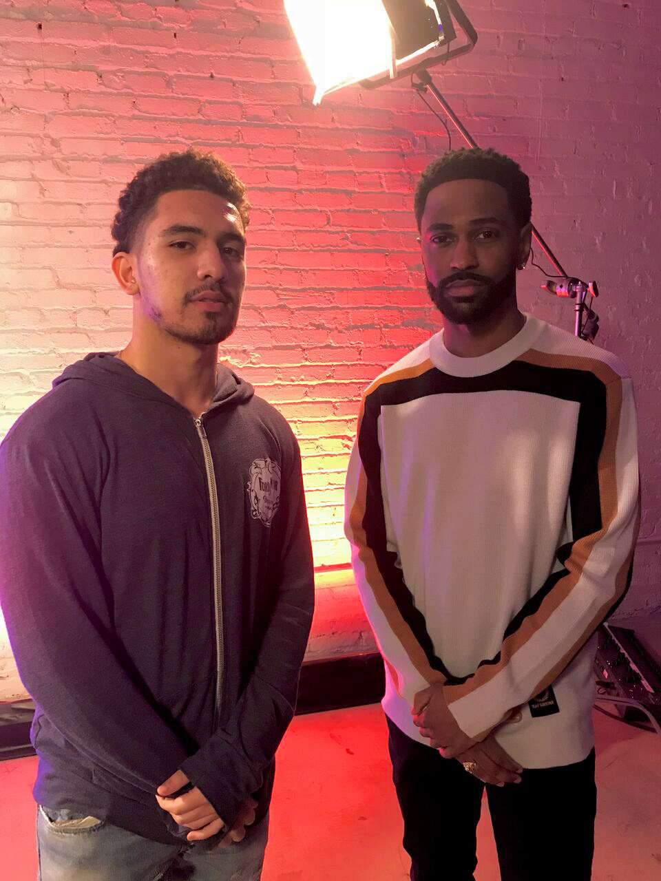 On set with Big Sean
