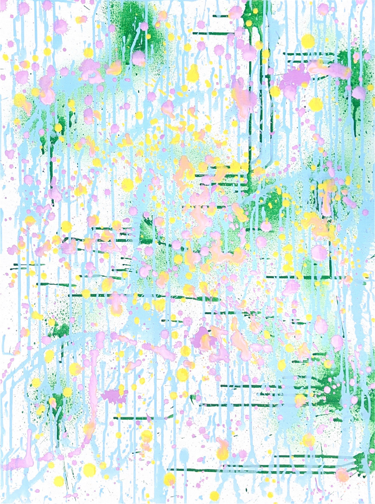 Anahi Hernandez - Abstract expressionist squirt gun painting