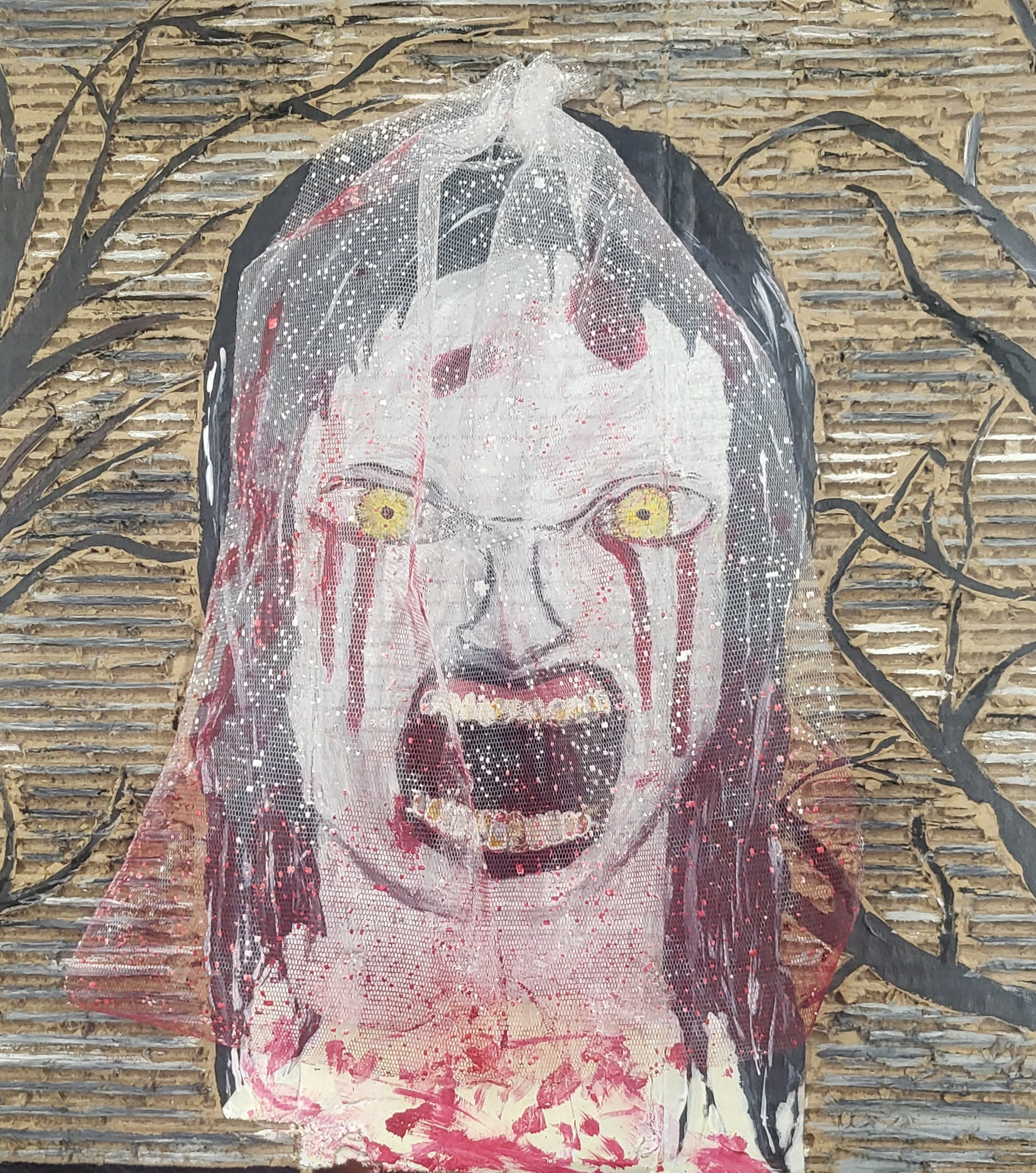 Jennifer Rojas This piece is about a urban legend named la llorona. La llorona is known for drowning her kids in the river due to her husband cheating. Later on you could hear her.