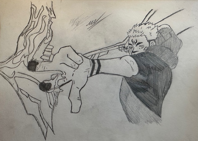 Marco Campos-Martinez - The process of the drawing i use was a sketchbook and a pencil.The message i wish to give is that the more you draw the better you get at it and never give up.