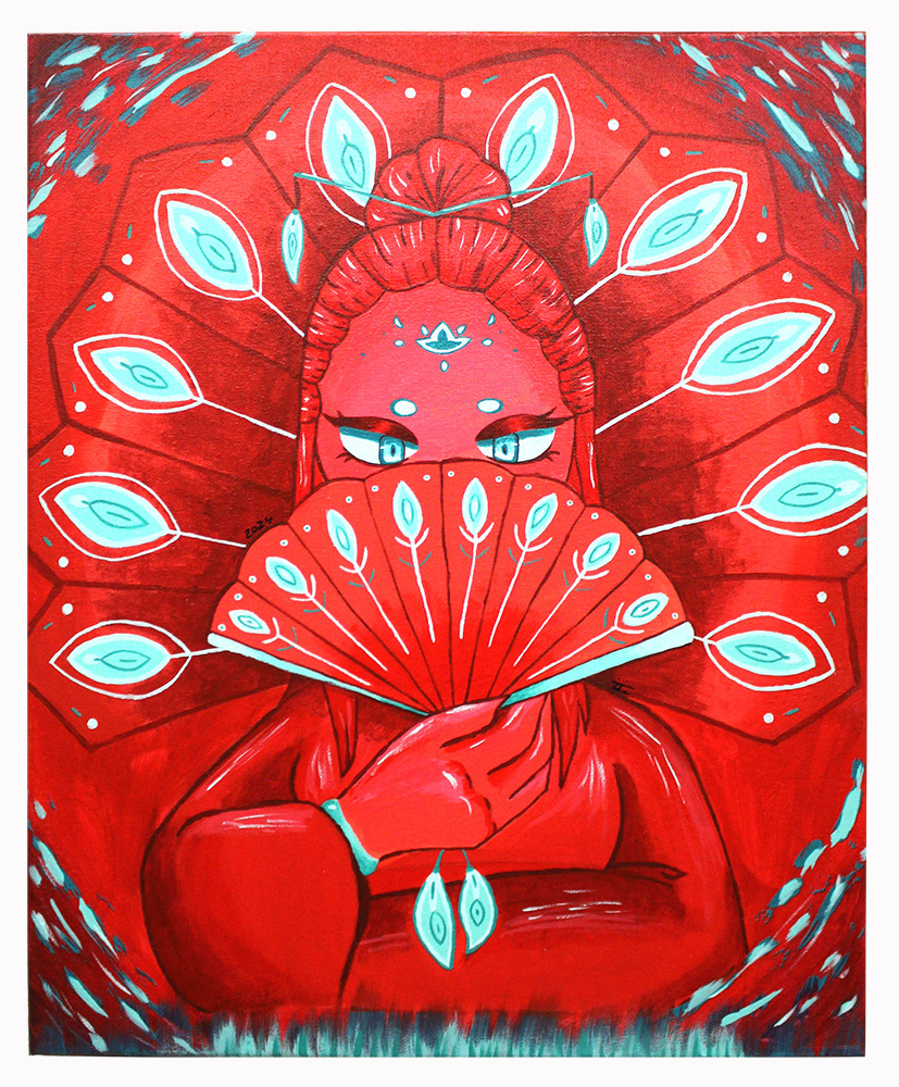 Abigail Casimiro -"Deceitful Eyes" The medium I used was acrylic paint on a canvas. As for the meaning, it can mean anything. To seductivenes, to secrets, to unexpected news......... What do you see?