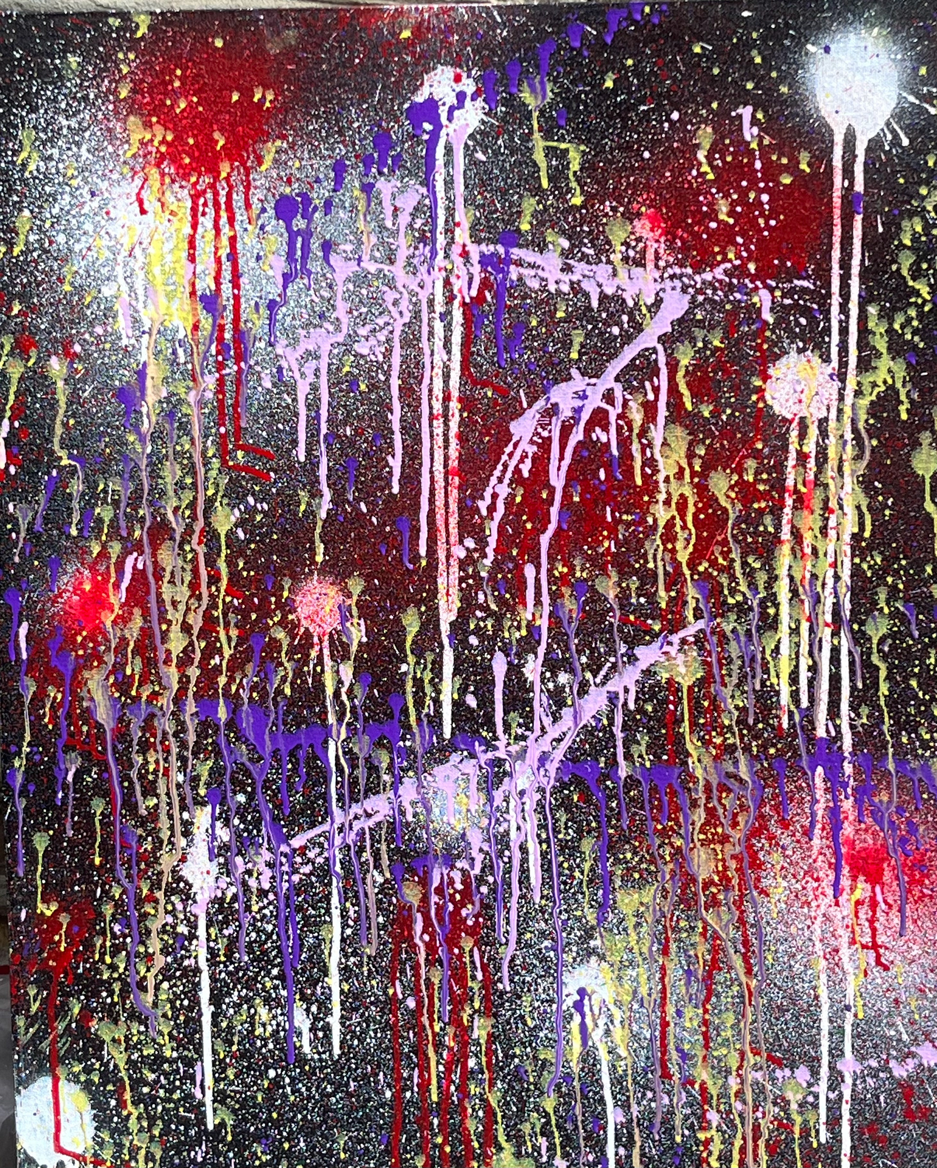 Stepanie (Sage) Resendiz - Abstract expressionist squirt gun painting