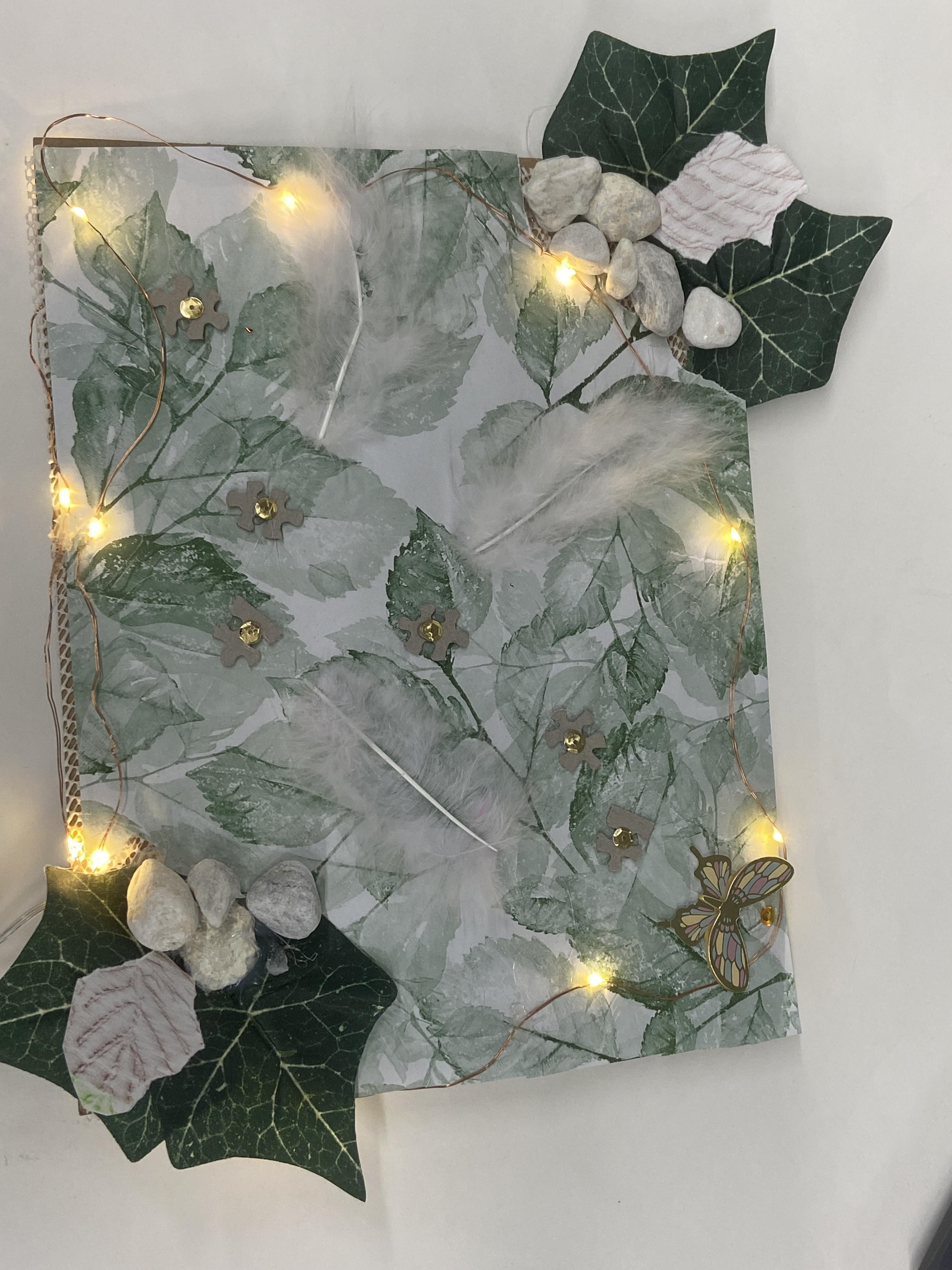 Jaliyah Mitchell - Its an abstract collage using texture to create balance with a forest theme.