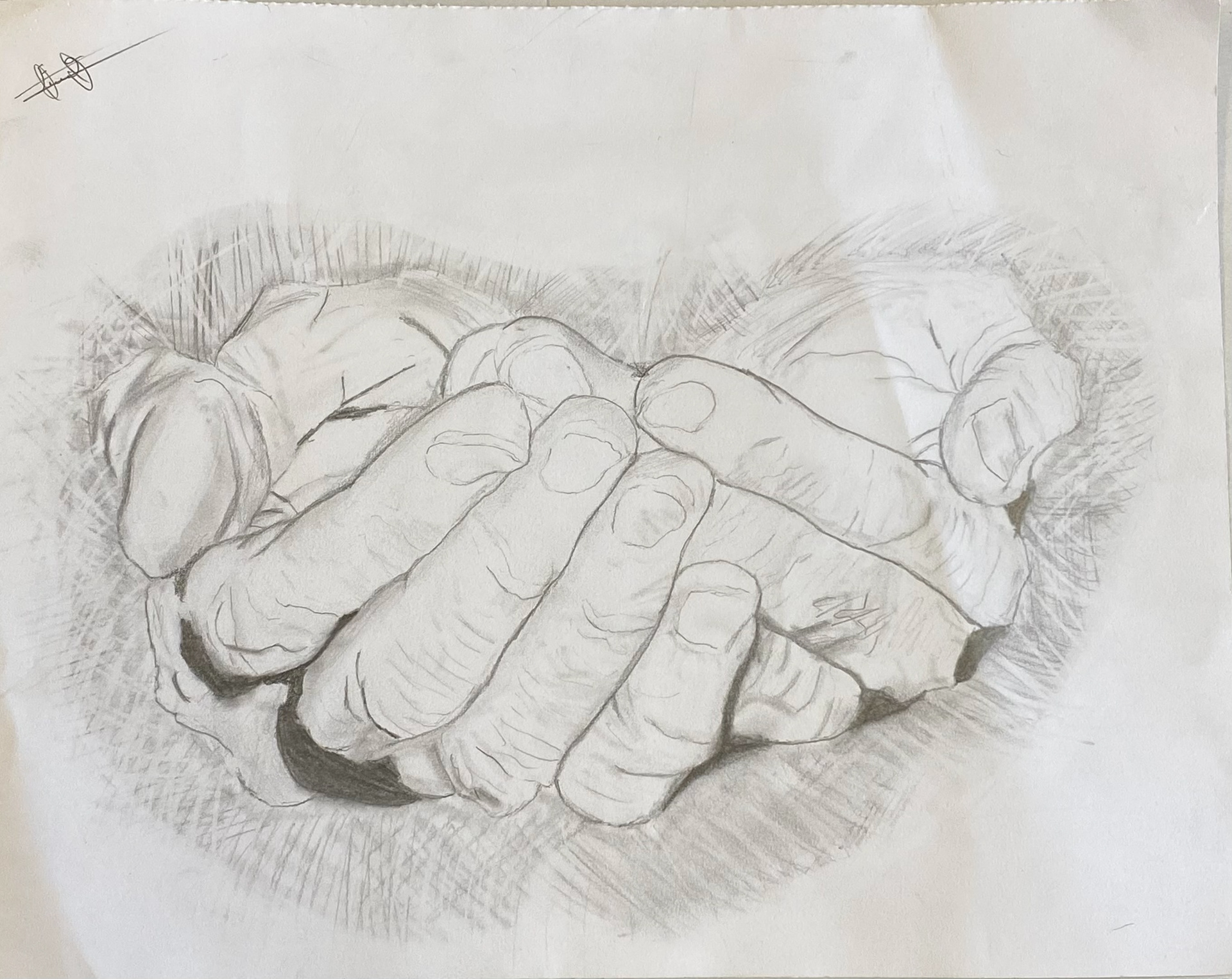 Franklin Suquilanda - Sketch 1 description:This pencil sketch shows how you have every opportunity in your hands. Anything is possible.