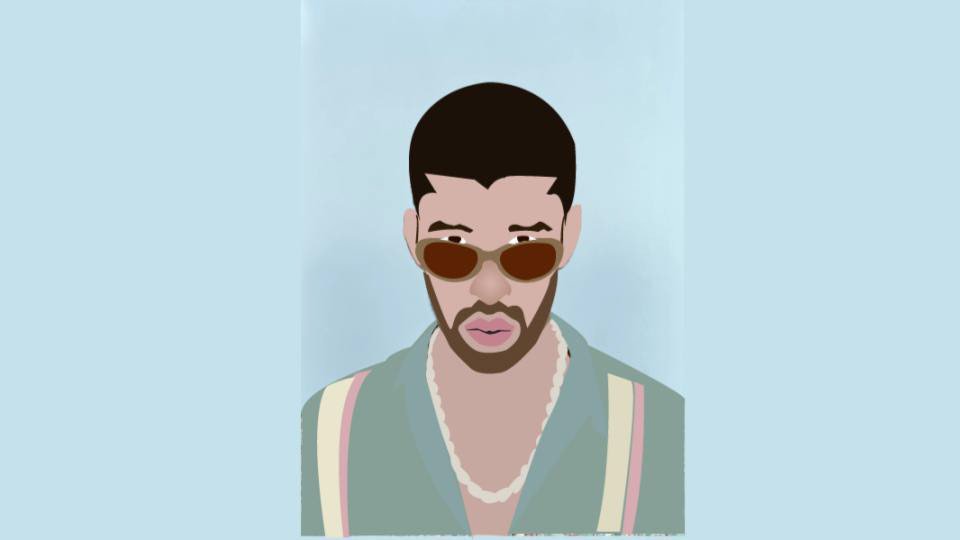 Alan Mercado - Sosa We created a digital Portrait of celebrities in Adobe Illustrator. Alan chose Bad Bunny