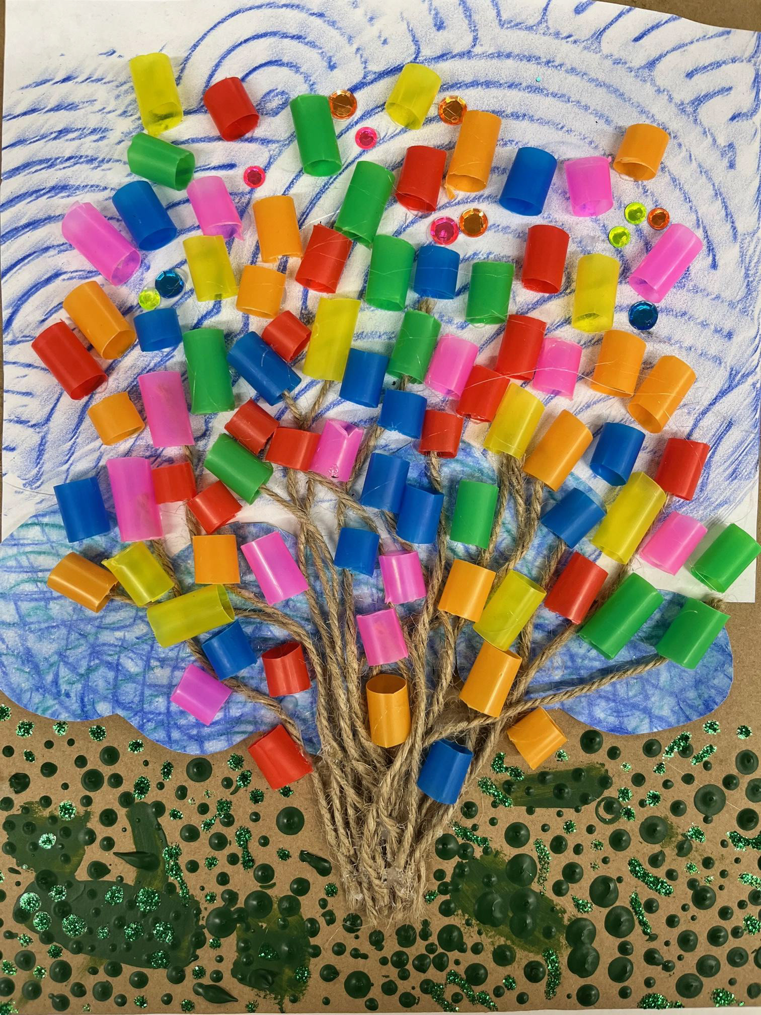 Morea Fontanez - Abstract collage focusing on balance of color and texture inspired by UP