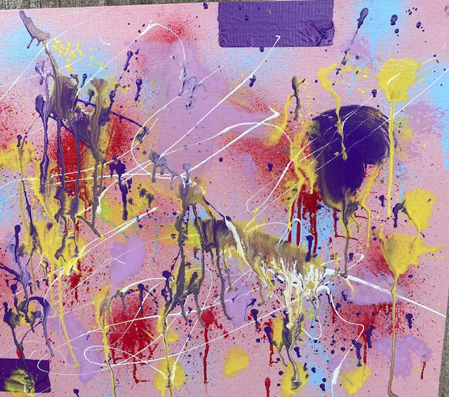 Michelle Brito - Abstract expressionist squirt gun painting.