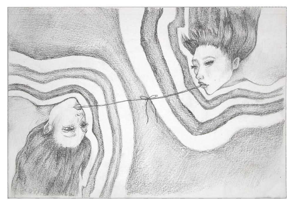 Nicole Macias - Dissociation : This painting, created using both acrylic and oil paints, depicts an insecurity which many women including myself experience. As someone with an eating disorder, body weight and size is constantly controlling our minds and perspective of ourselves. No one knows what the “perfect” body looks like, and this piece uses two opposing body types to show that contrast. 