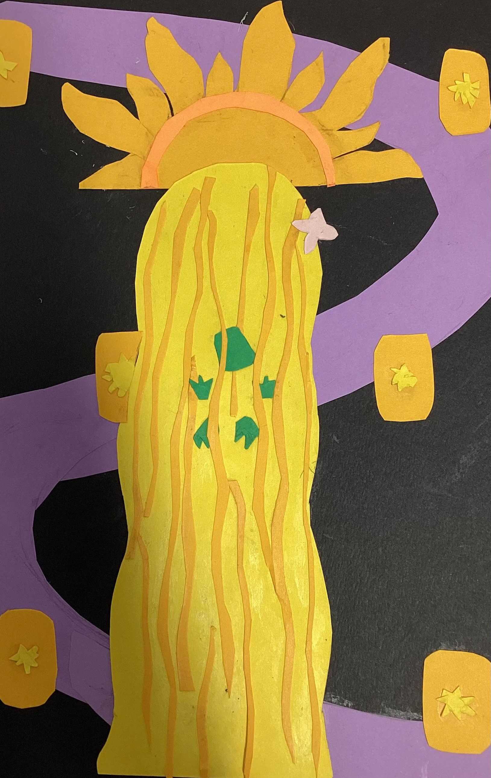 Evelyn Villalba: Character collage of Rapunzel.