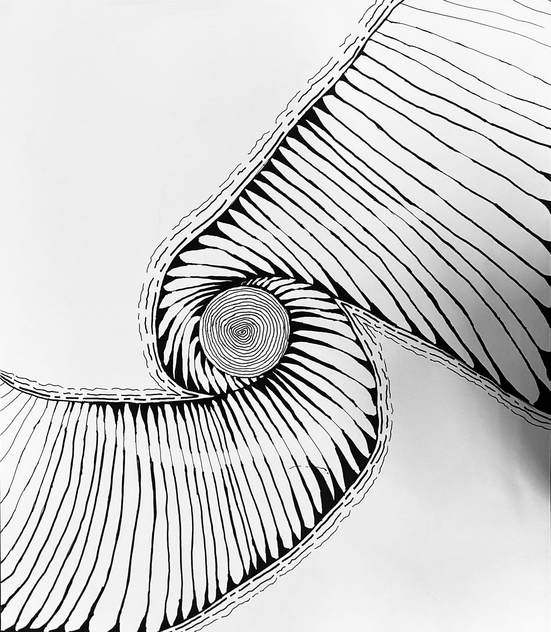 Ollie King - Piece 2 is an abstract line drawing with different thicknesses.