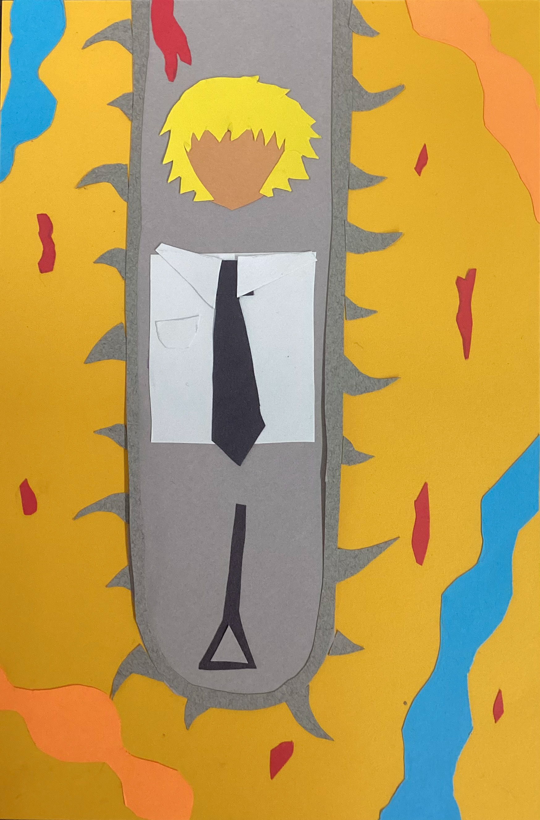 Ollie King - Piece 3 is a paper collage of a character from a manga I'm a fan of