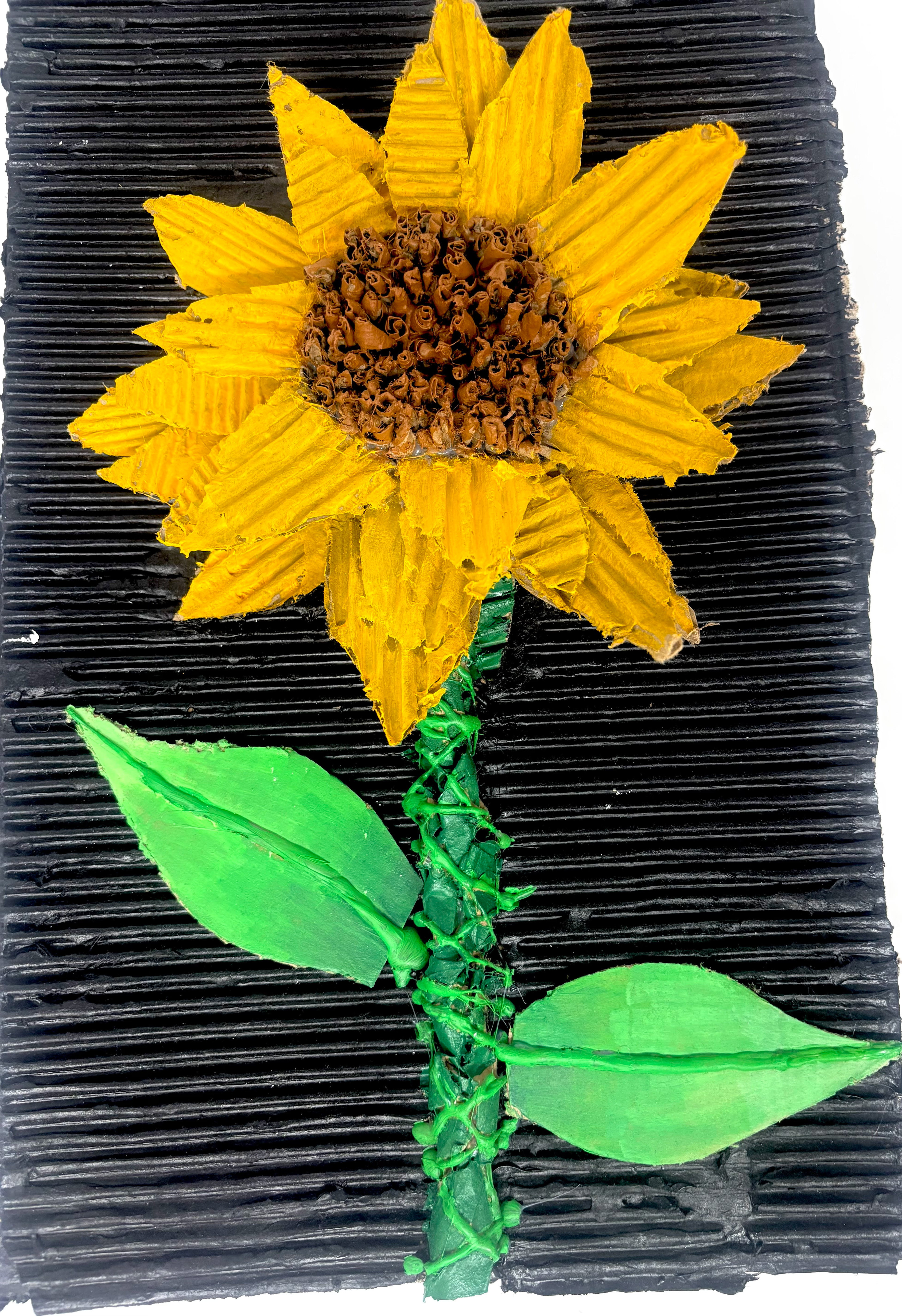 Jennifer QuindeI made a flower with cardboard pieces and i made the petals look more like stand out so it would look kinda real.