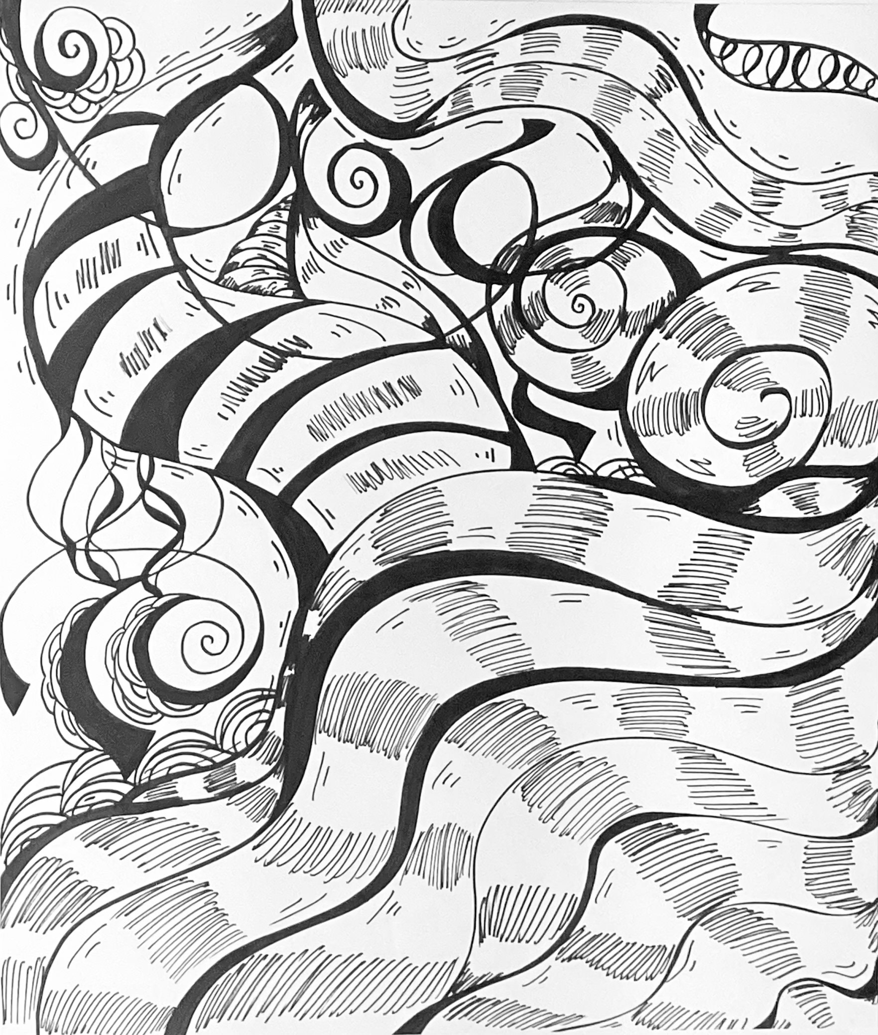 Lilly Martinez Line and Movement Drawing in Sharpie