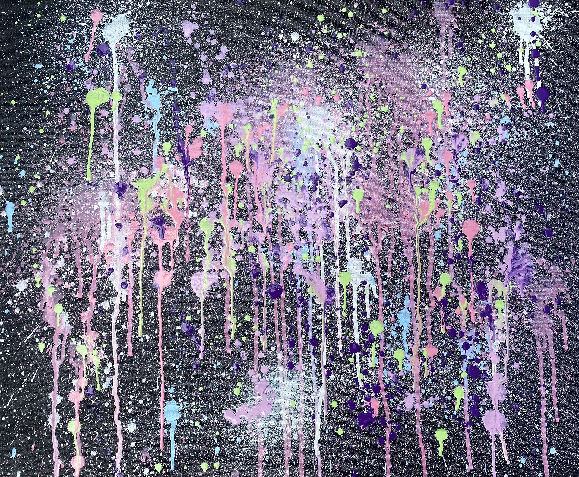 Anaya Pedroza - Abstract expressionist squirt gun painting